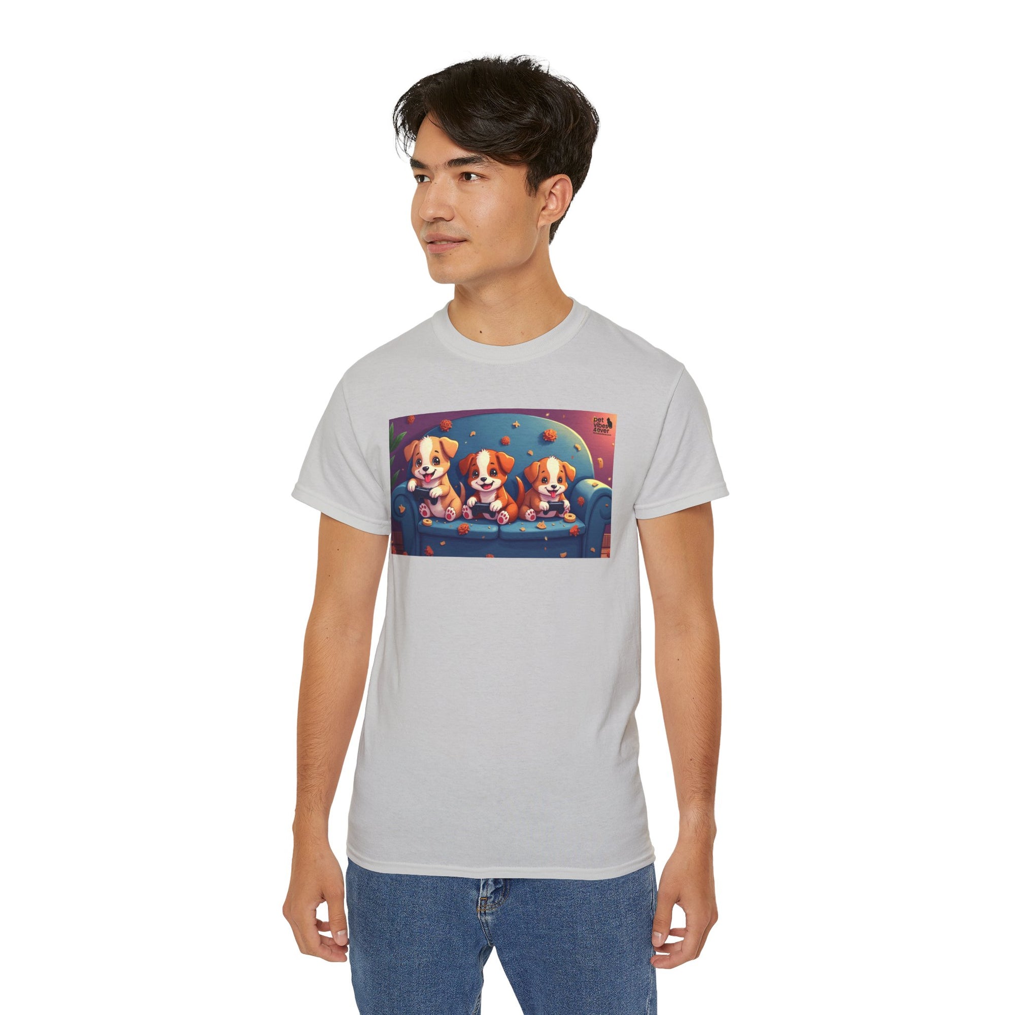 Cute Puppy Friends Unisex Tee, Pet Lover Gift, Dog Themed Shirt, Casual Wear, Animal Lover Apparel