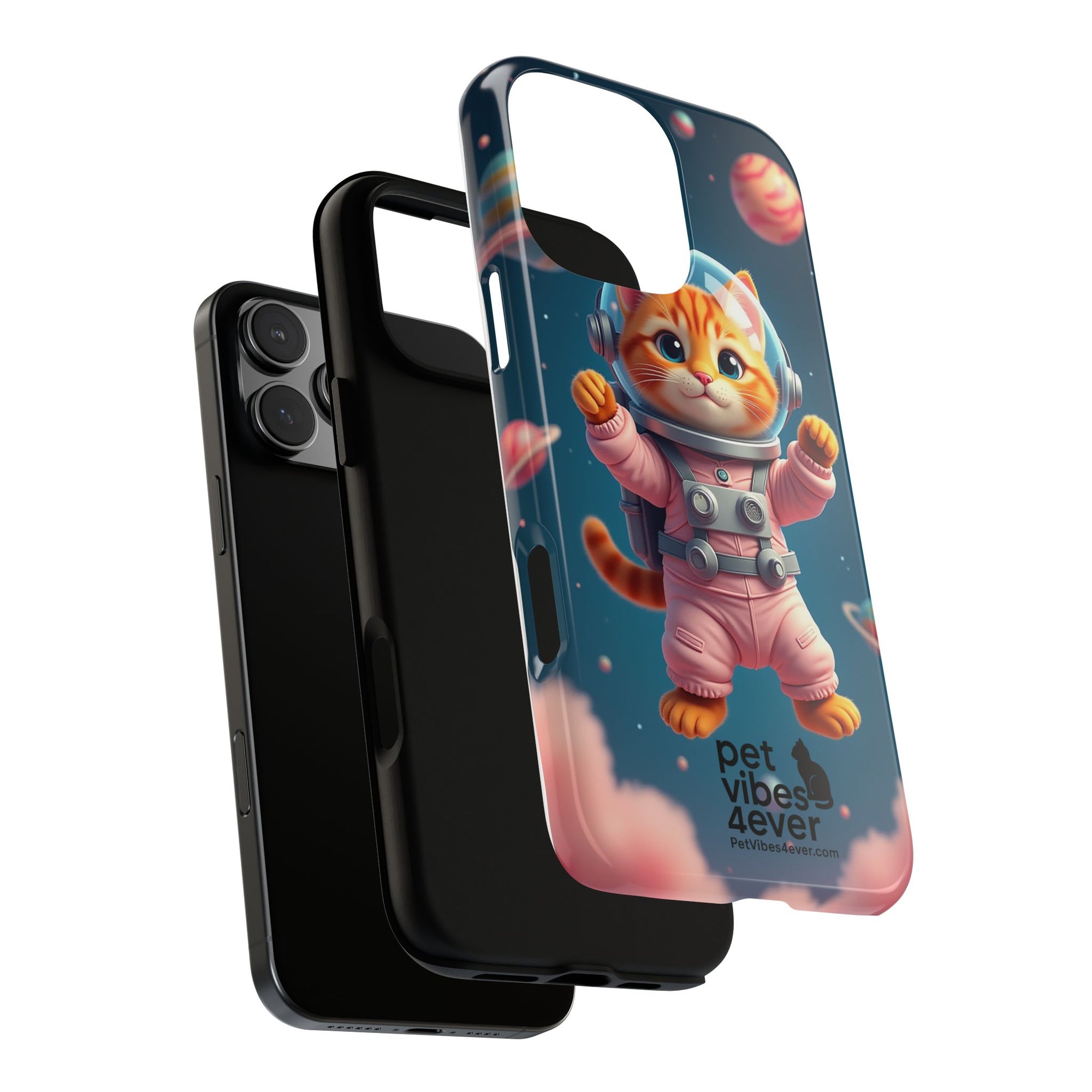 Cute Cat Phone Case, Cat Lovers Gift, Astrological Accessories, Fun Tech Gear, Space Theme Phone Cover