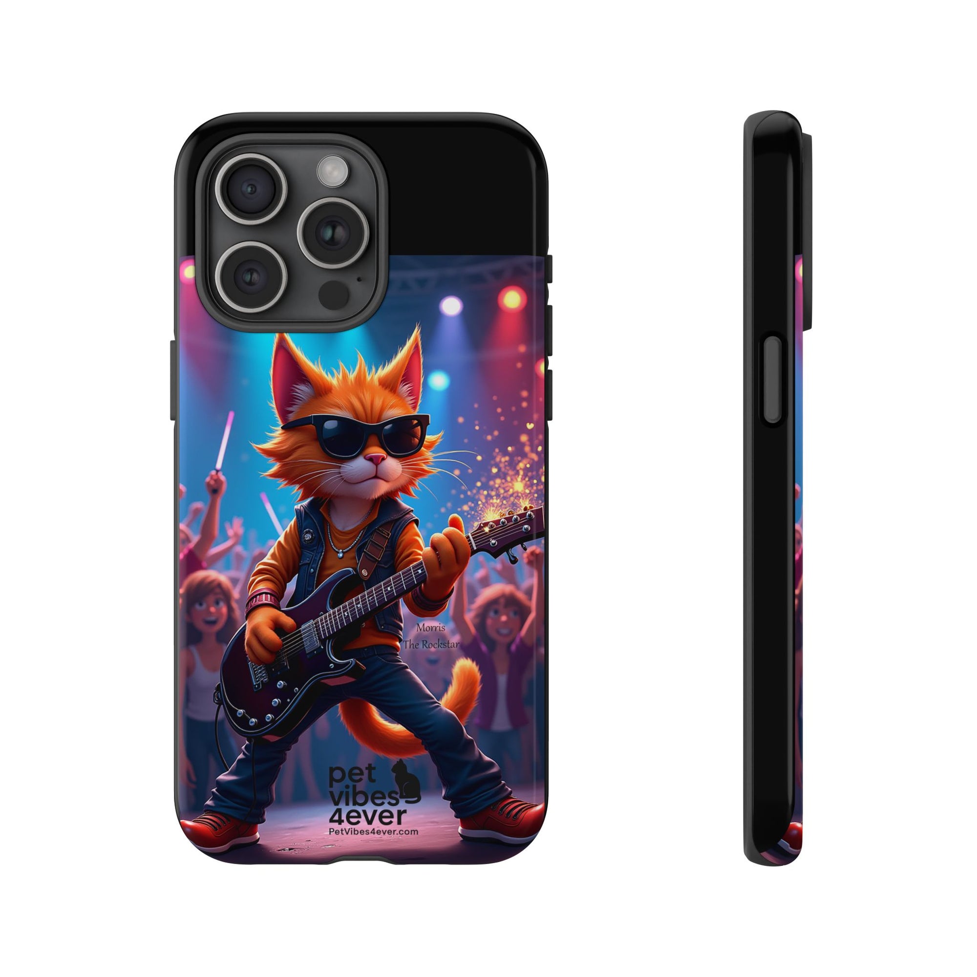 Rocking Cat Phone Case, Fun Cat Phone Cover, Cool Pet Vibes Gift, Music Lover Accessory, Unique Cat Phone Case