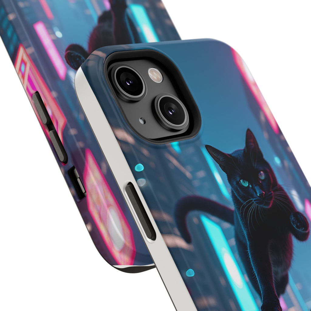 Cat-Themed Phone Case with Pet Vibes Design, Impact-Resistant Phone Case, Gift for Cat Lovers, Cute Pet Merchandise, Stylish Phone Accessory