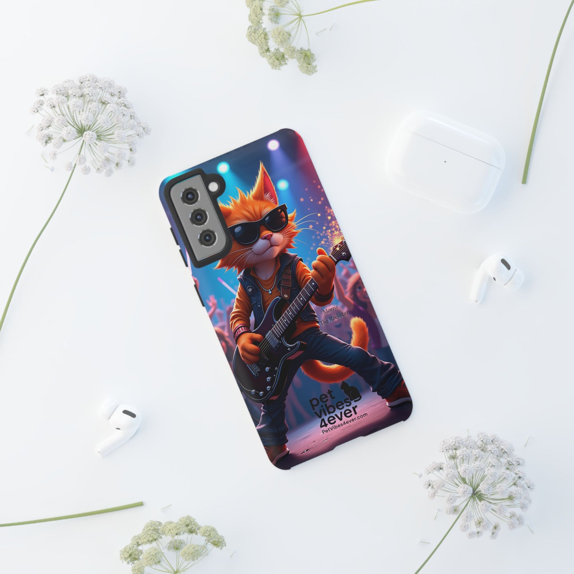 Guitar Cat Phone Case | Fun Pet Vibes | Unique Gift for Cat Lovers, Music Fans, Pet Owners, Birthday, Holidays, Personal Use