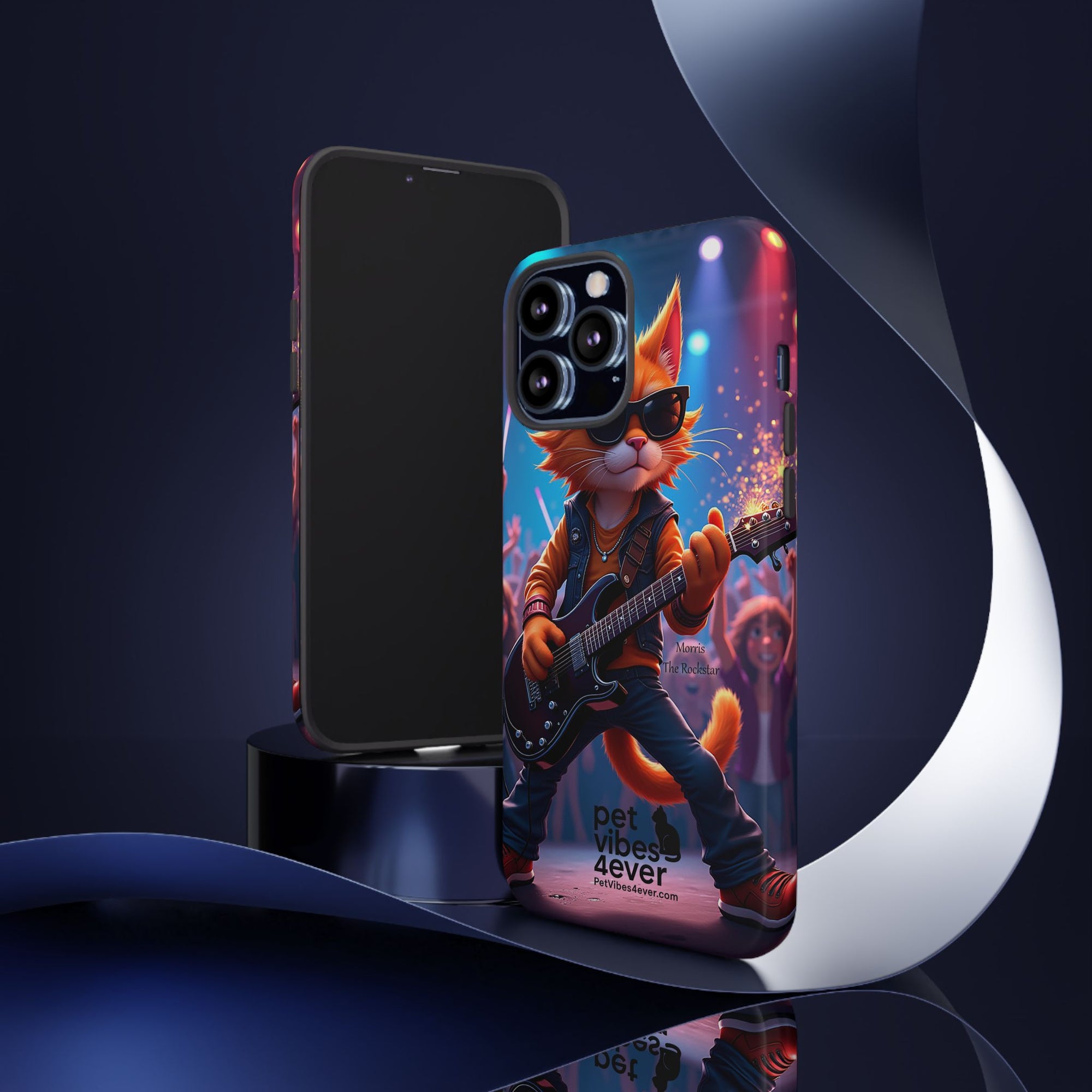Rocking Cat Phone Case, Fun Cat Phone Cover, Cool Pet Vibes Gift, Music Lover Accessory, Unique Cat Phone Case