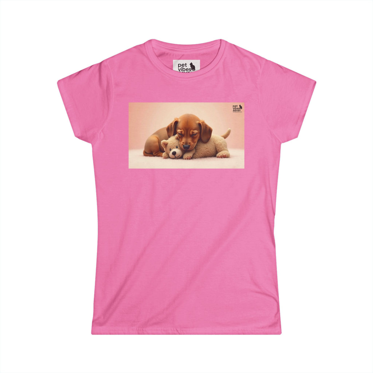 Adorable Puppy Love Women's Softstyle Tee, Cute Pet T-Shirt, Dog Lover Gift, Animal Lover Shirt, Perfect for Casual Wear