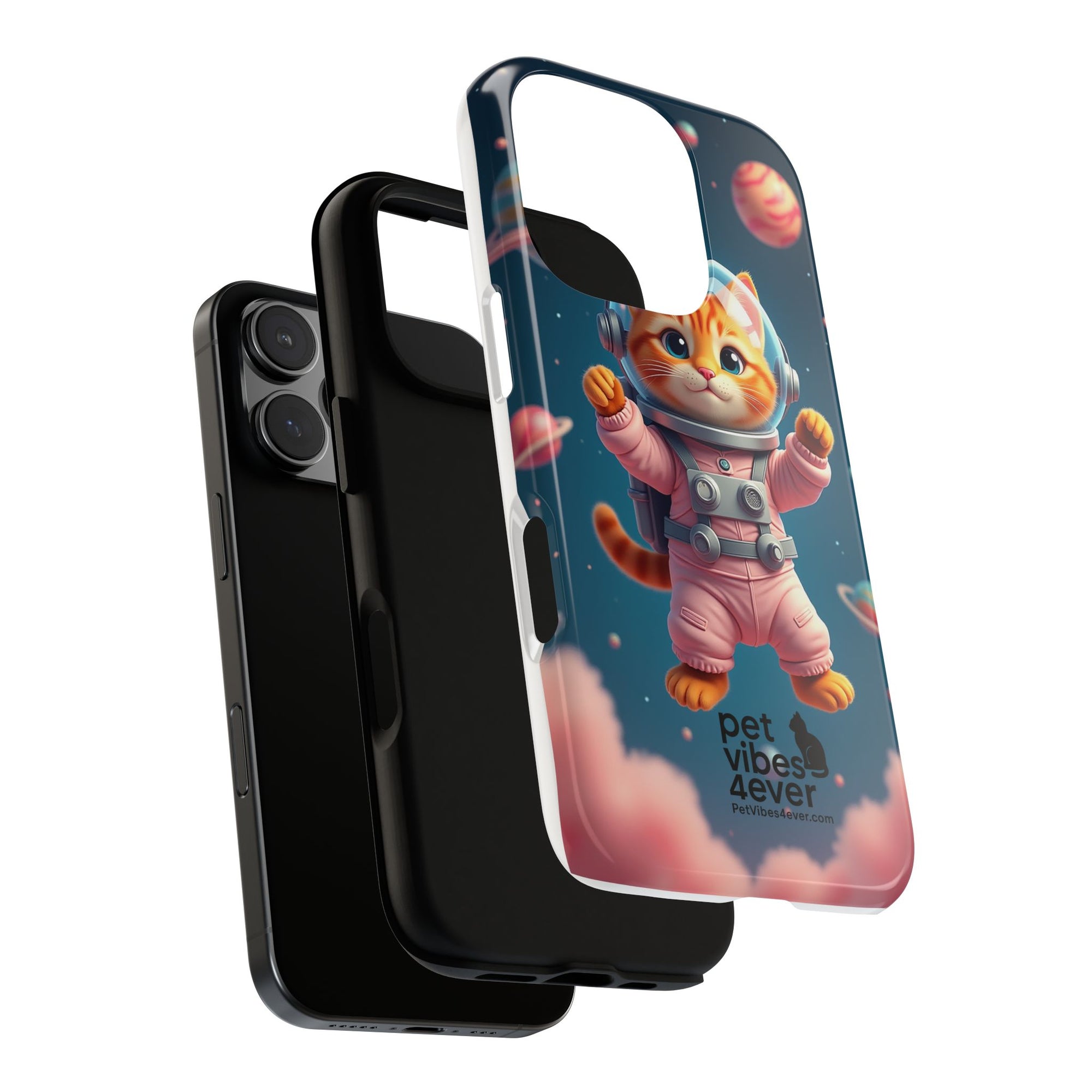 Cute Cat Phone Case, Cat Lovers Gift, Astrological Accessories, Fun Tech Gear, Space Theme Phone Cover