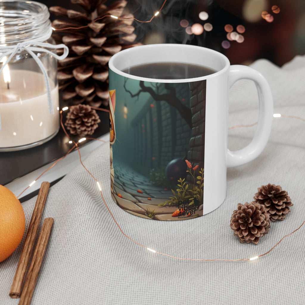 Halloween Cat Mug, Cute Cat Coffee Cup, Fall Decor, Spooky Gift, Cozy Homeware