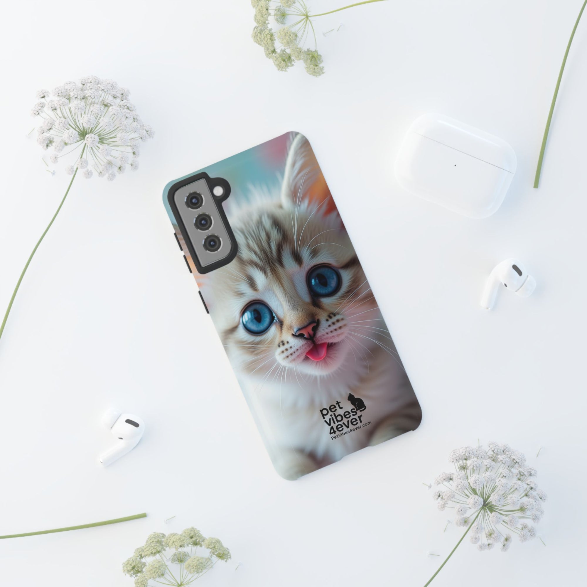 Cute Cat Phone Case with Pet Vibes, Perfect Gift for Cat Lovers, Fun Tech Accessories for Birthdays, Animal Lovers, Kawaii Style