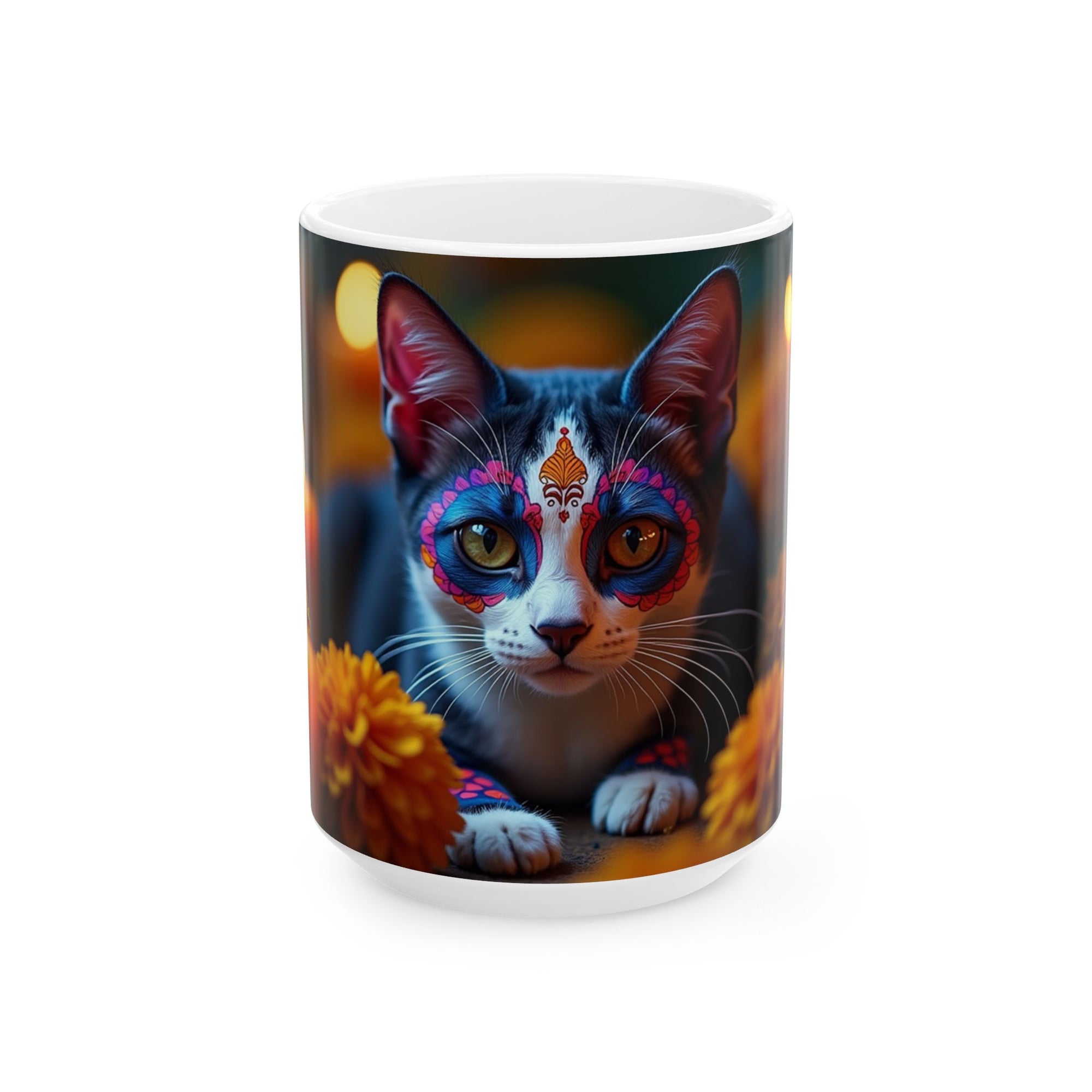 Colorful Cat Ceramic Mug - Perfect for Cat Lovers, Gift for Birthdays, Cute Home Decor, Coffee Tea Lover, Unique Artwork