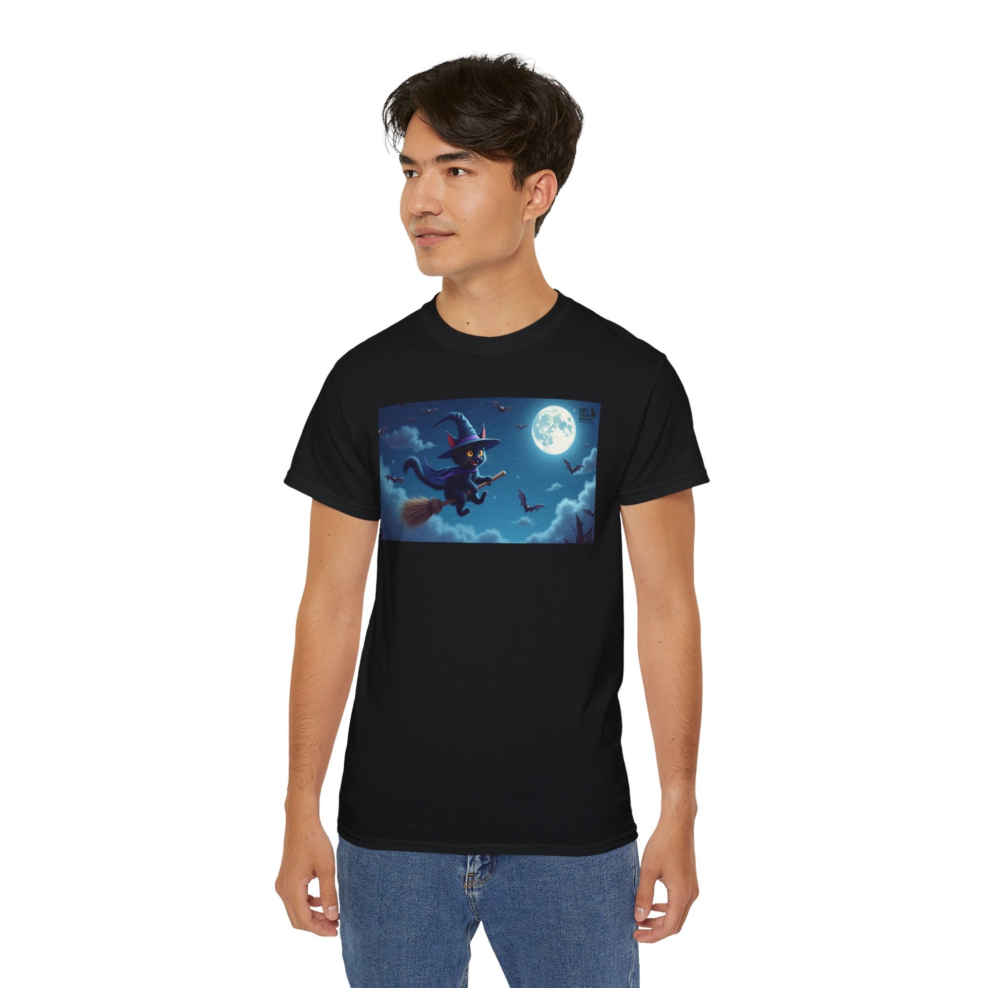 Moonlit Witch Unisex Tee | Spooky Vibes, Halloween Must-Have, Cozy Gift, Comfortable Everyday Wear, Magical Spirit Apparel