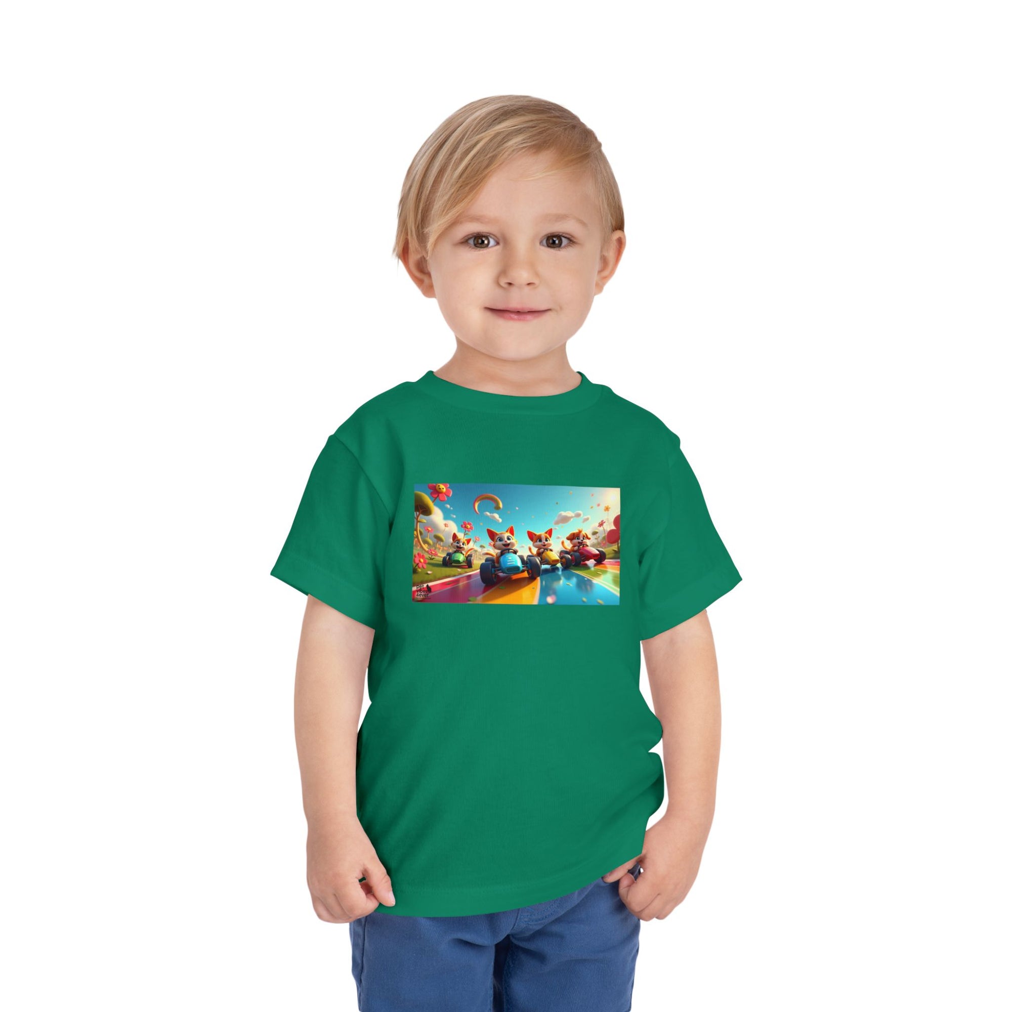Colorful Toddler Short Sleeve Tee, Fun Kids T-Shirt, Summer Playwear, Birthday Gift, Rainbow Design Tee, Everyday Playwear