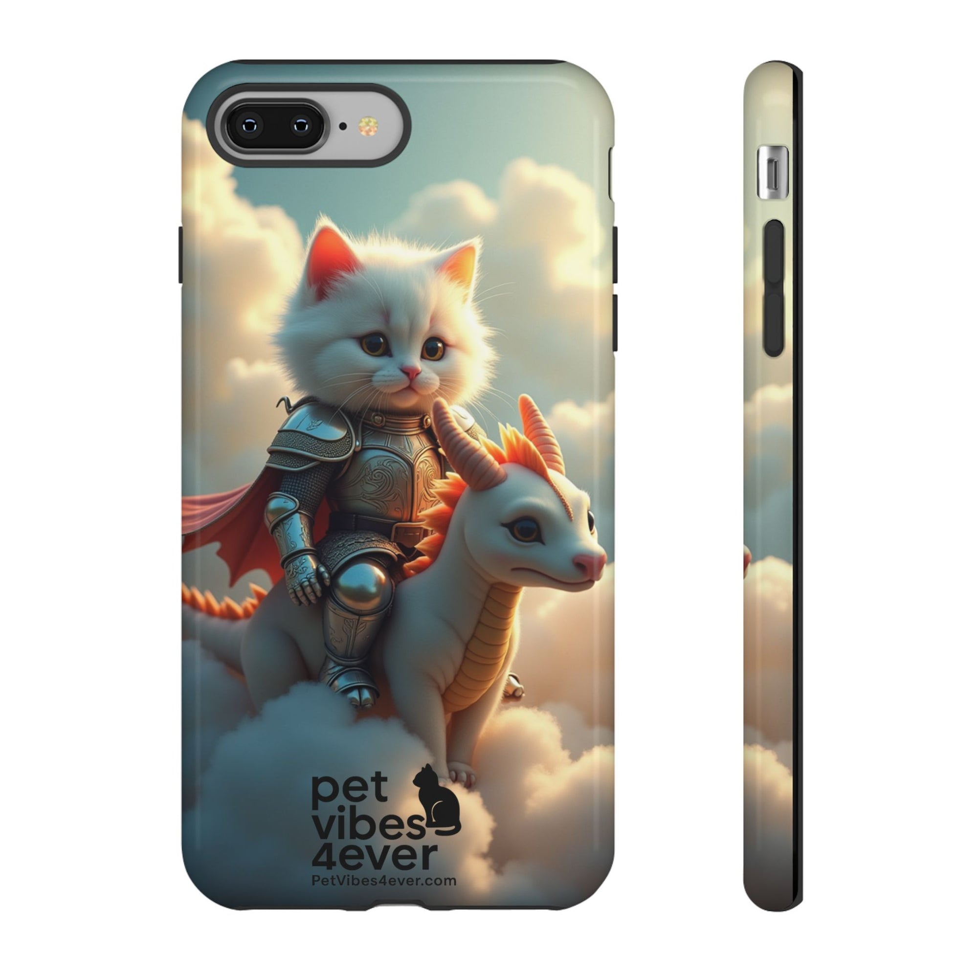 Pet Vibes Phone Case, Cute Cat and Dragon Design, Tough Phone Cover, Gift for Animal Lovers, Unique Pet Themed Accessory