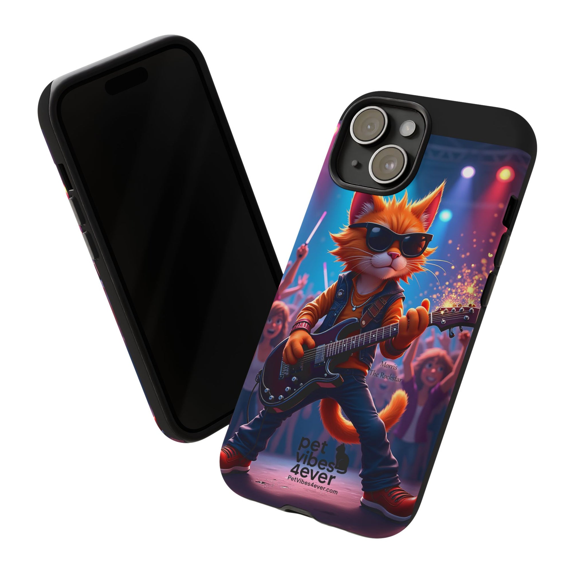 Rocking Cat Phone Case, Fun Cat Phone Cover, Cool Pet Vibes Gift, Music Lover Accessory, Unique Cat Phone Case