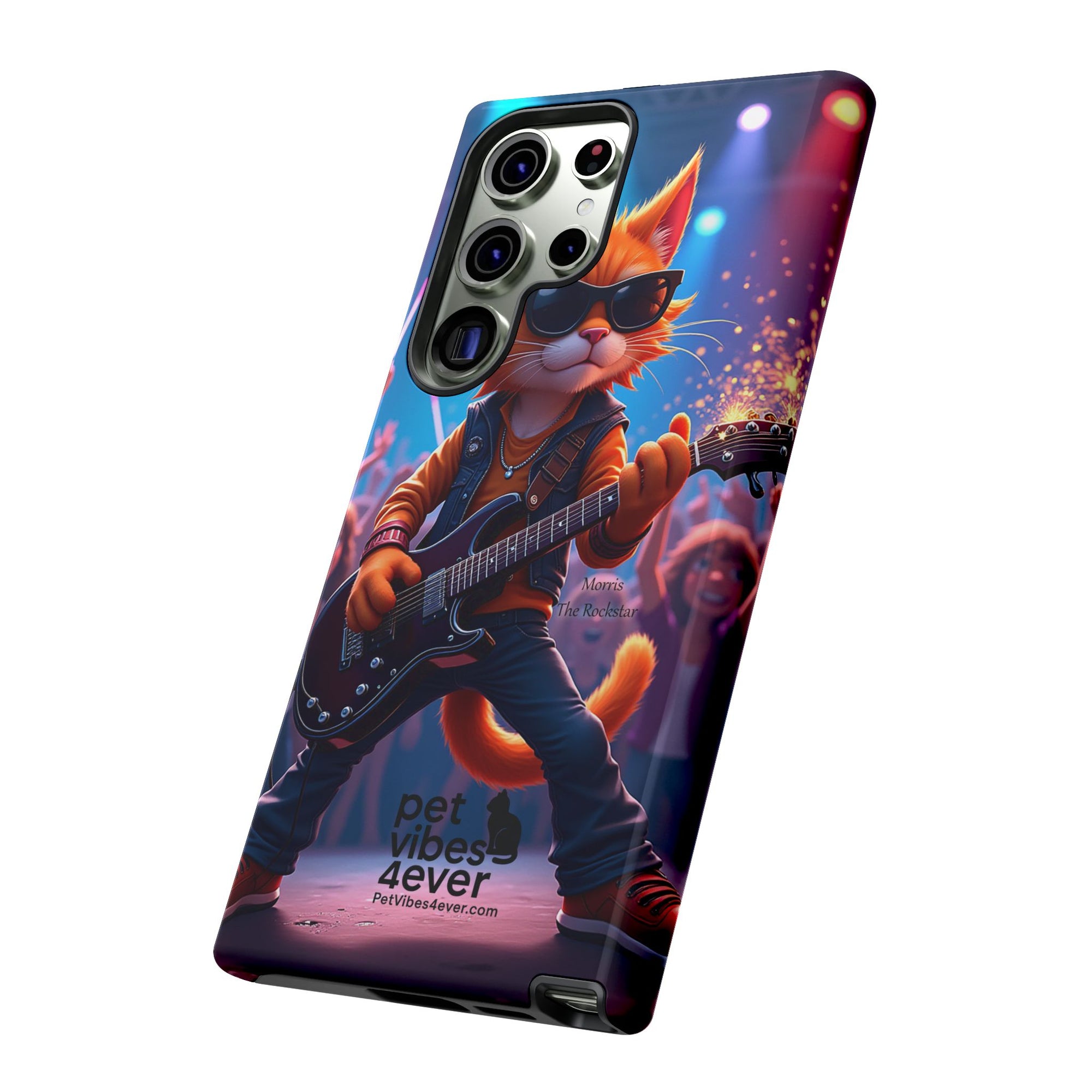 Guitar Cat Phone Case | Fun Pet Vibes | Unique Gift for Cat Lovers, Music Fans, Pet Owners, Birthday, Holidays, Personal Use