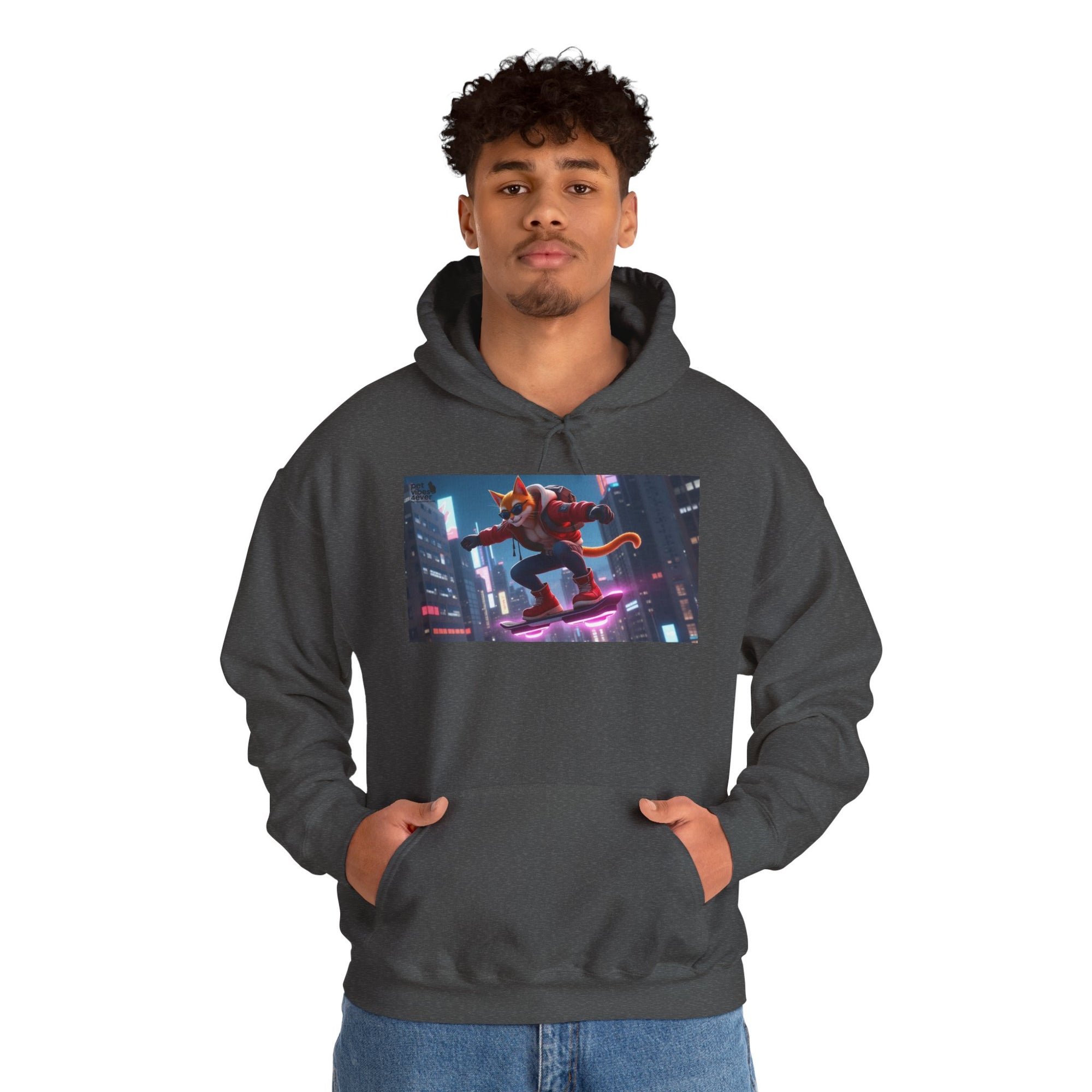 Urban Jungle Unisex Hoodie - Retro Neon Design, Streetwear Sweatshirt, Perfect for Teens, Gift for Video Game Lovers, Cozy Layering