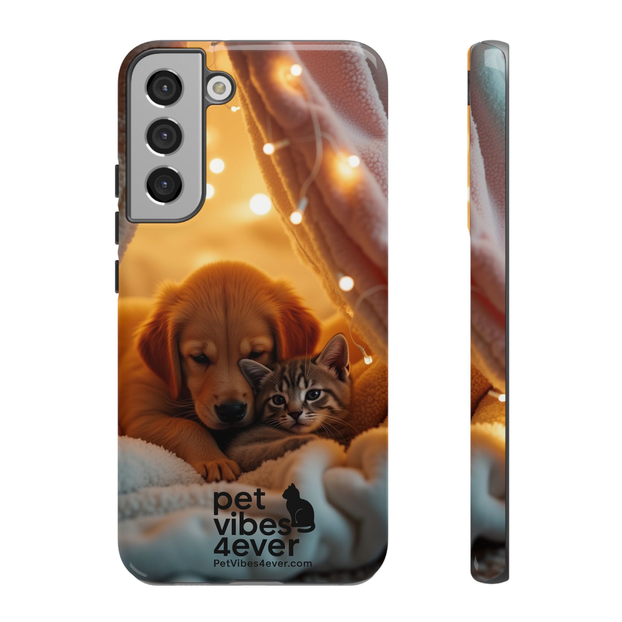Pet Vibes Phone Case - Cute Dog & Cat Design, Animal Lover Gift, Customizable Pet Phone Cover, Collage Print Case for Kids