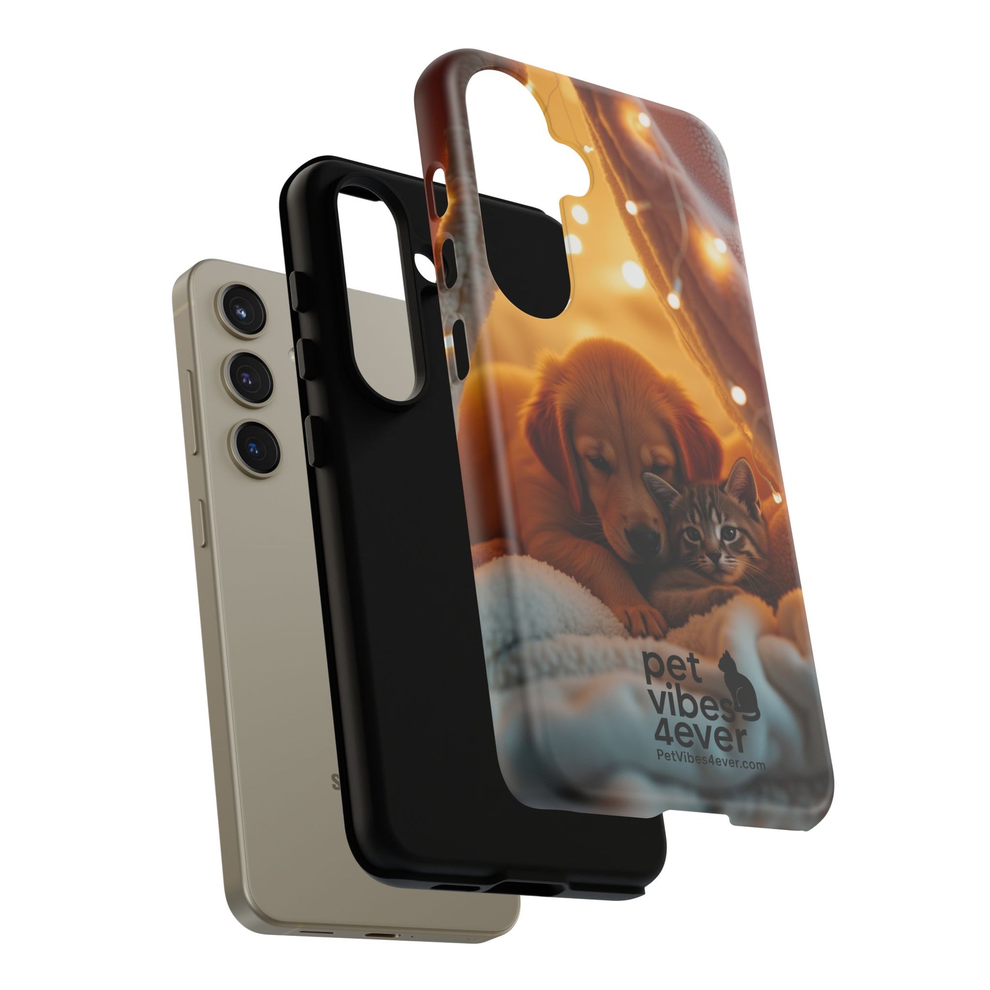 Pet Vibes Phone Case - Cute Dog & Cat Design, Animal Lover Gift, Customizable Pet Phone Cover, Collage Print Case for Kids