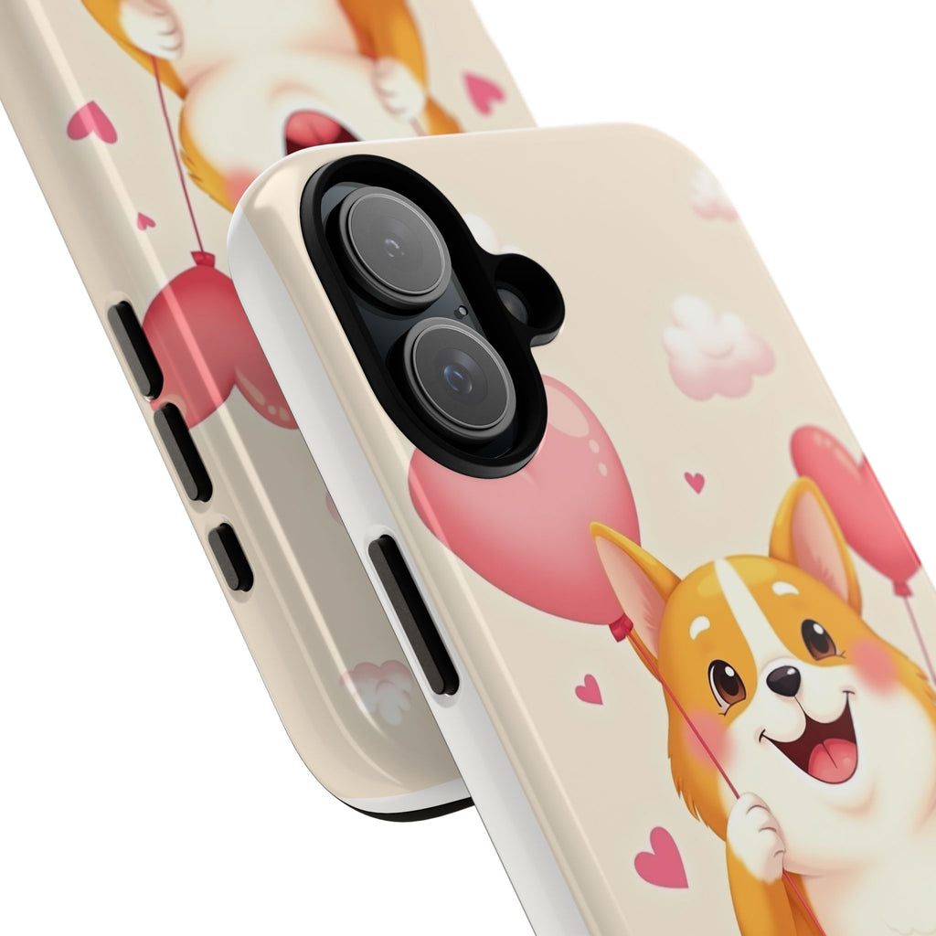 Corgi Love Phone Case, Cute Pet Gift, Animal Lover Accessory, Custom Phone Cover, Valentine's Day Gift