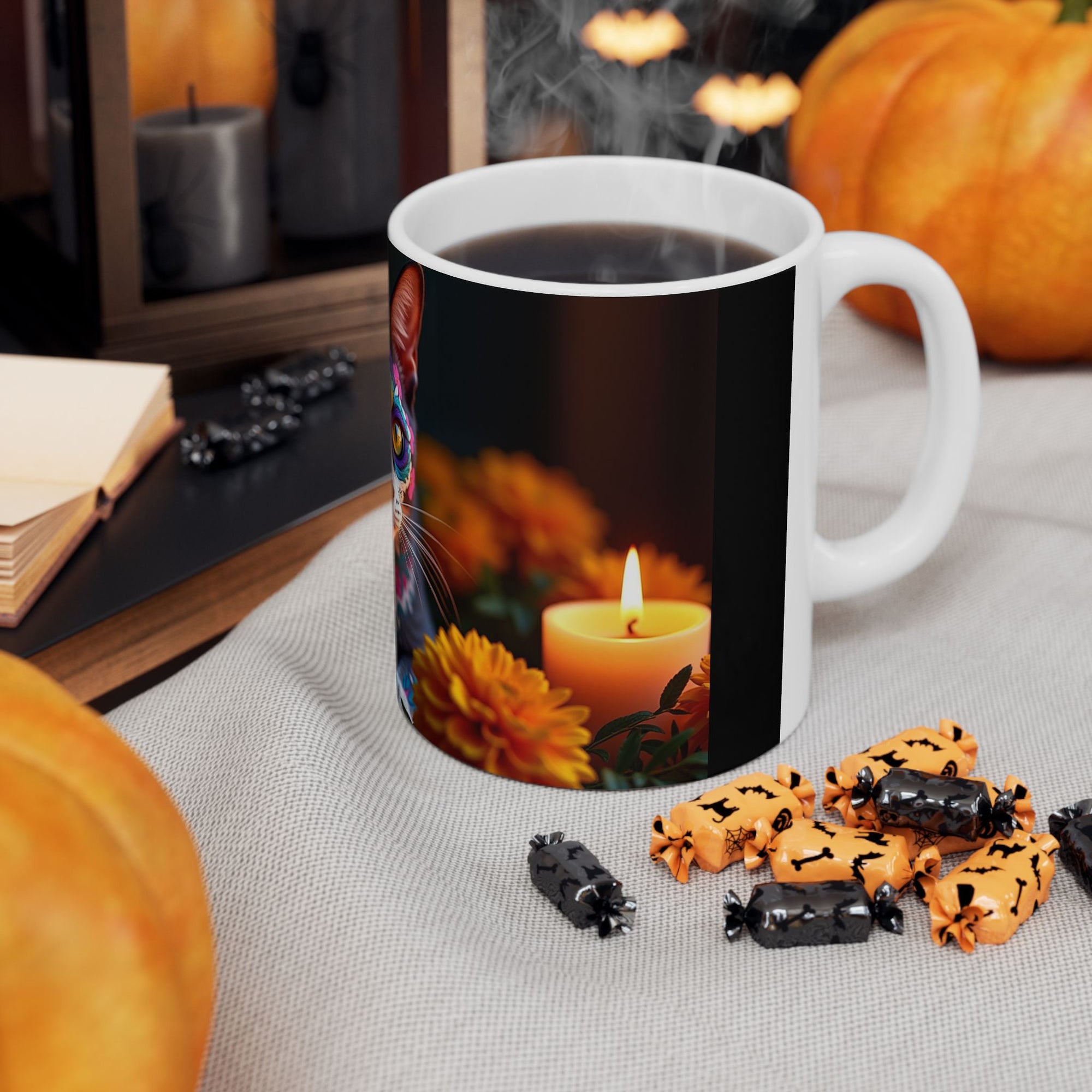 Colorful Cat Ceramic Mug – Perfect for Cat Lovers, Gift for Pet Owners, Coffee Lover's Mug, Birthday Gift, Home Decor