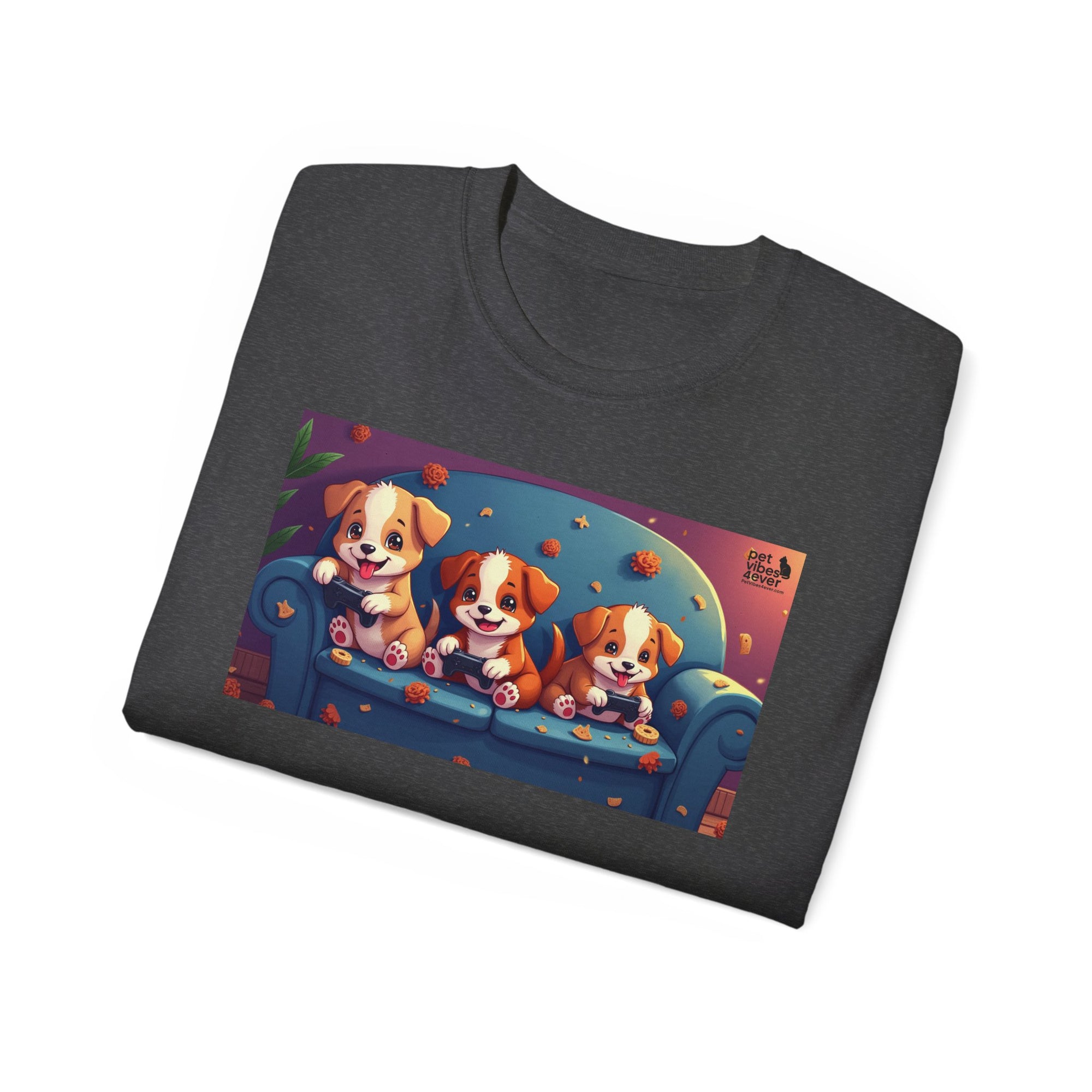 Cute Puppy Friends Unisex Tee, Pet Lover Gift, Dog Themed Shirt, Casual Wear, Animal Lover Apparel