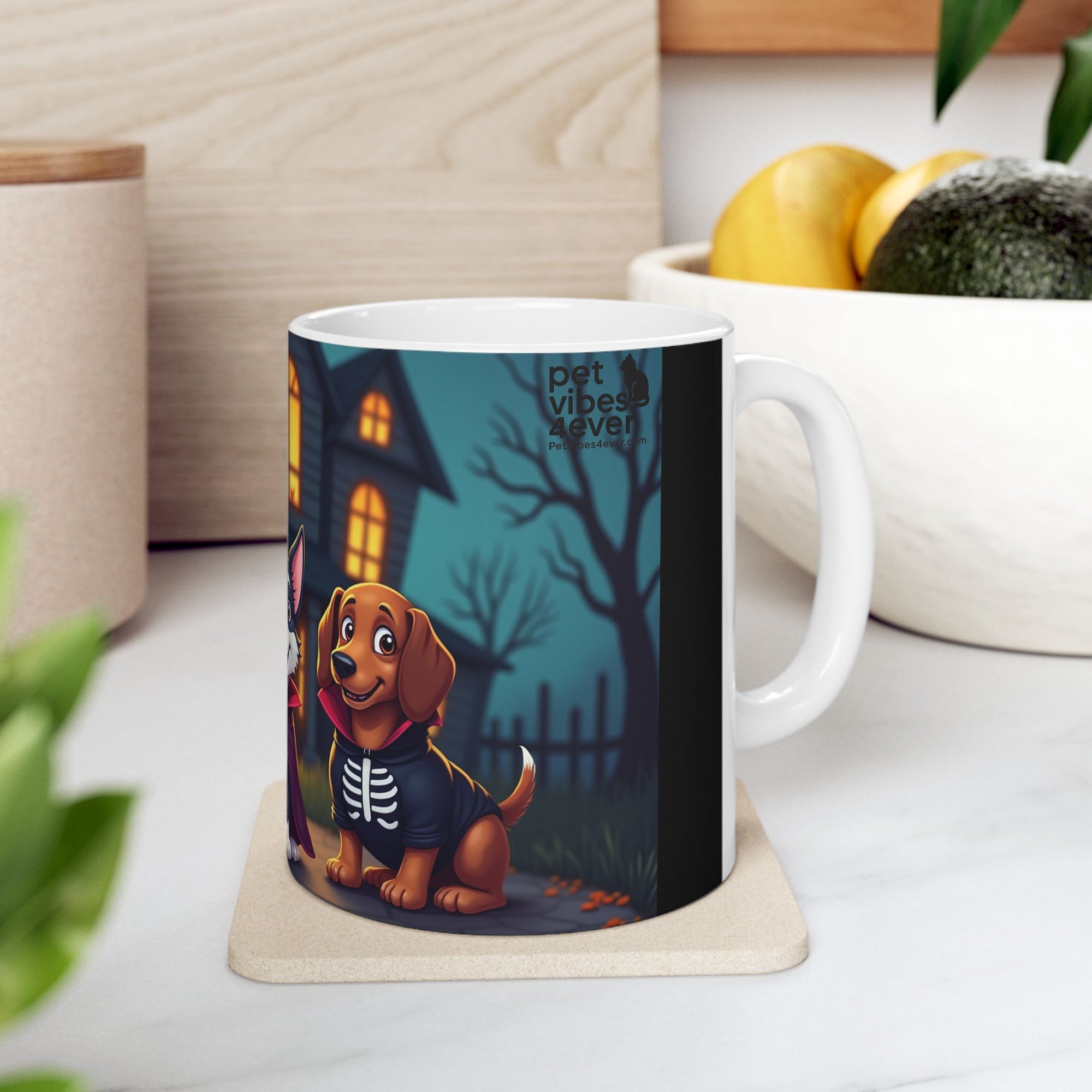 Spooky Pet-Themed Ceramic Mug for Dog Lovers | Halloween Gift, Cute Dog Mug, Pet Owner Coffee Cup, Dog Mom Gift, Fun Halloween Decor
