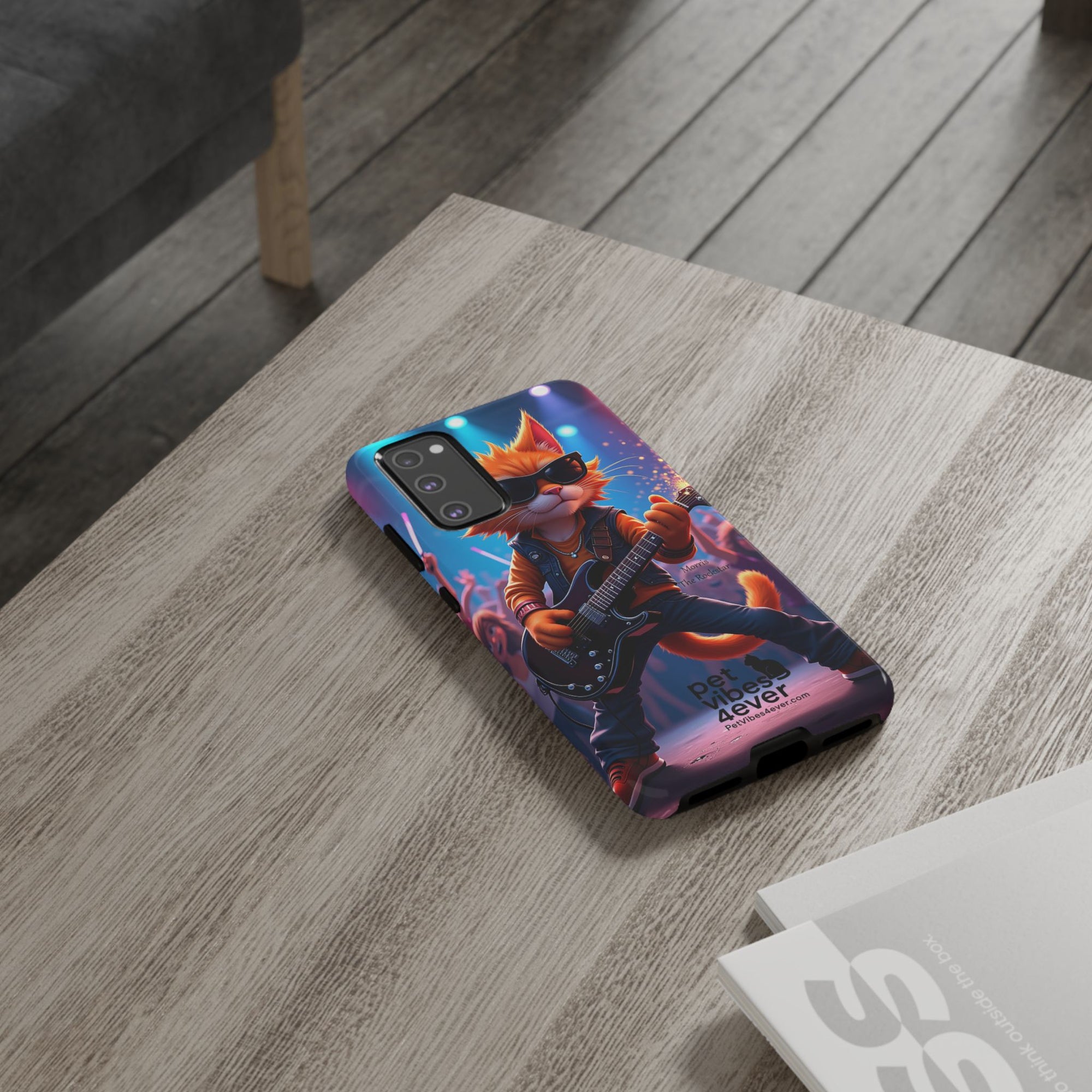 Guitar Cat Phone Case | Fun Pet Vibes | Unique Gift for Cat Lovers, Music Fans, Pet Owners, Birthday, Holidays, Personal Use