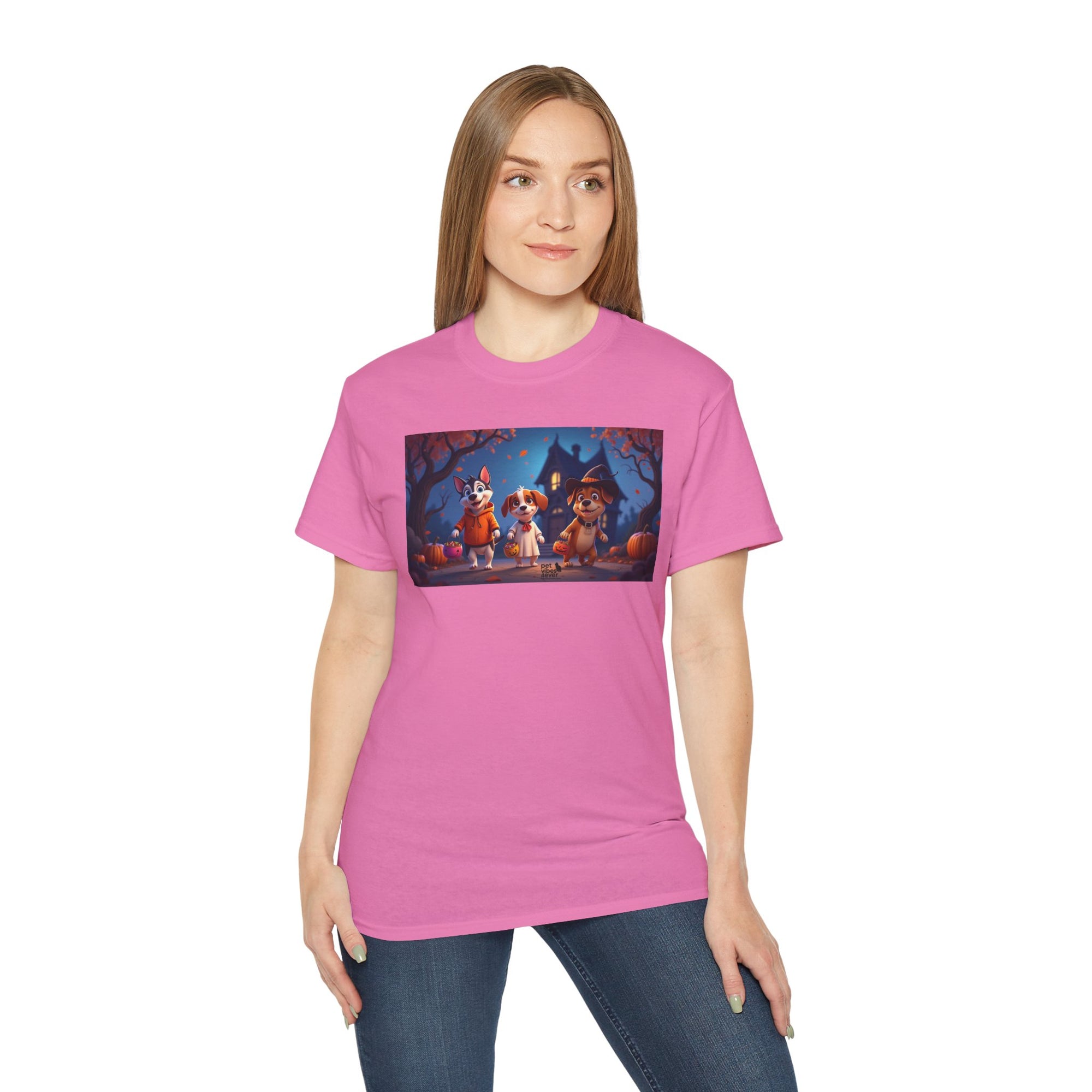 Whimsical Halloween Animal Tee, Unisex Cotton Shirt, Cute Graphic Tee, Fall Festival Apparel, Spooky Season Gift