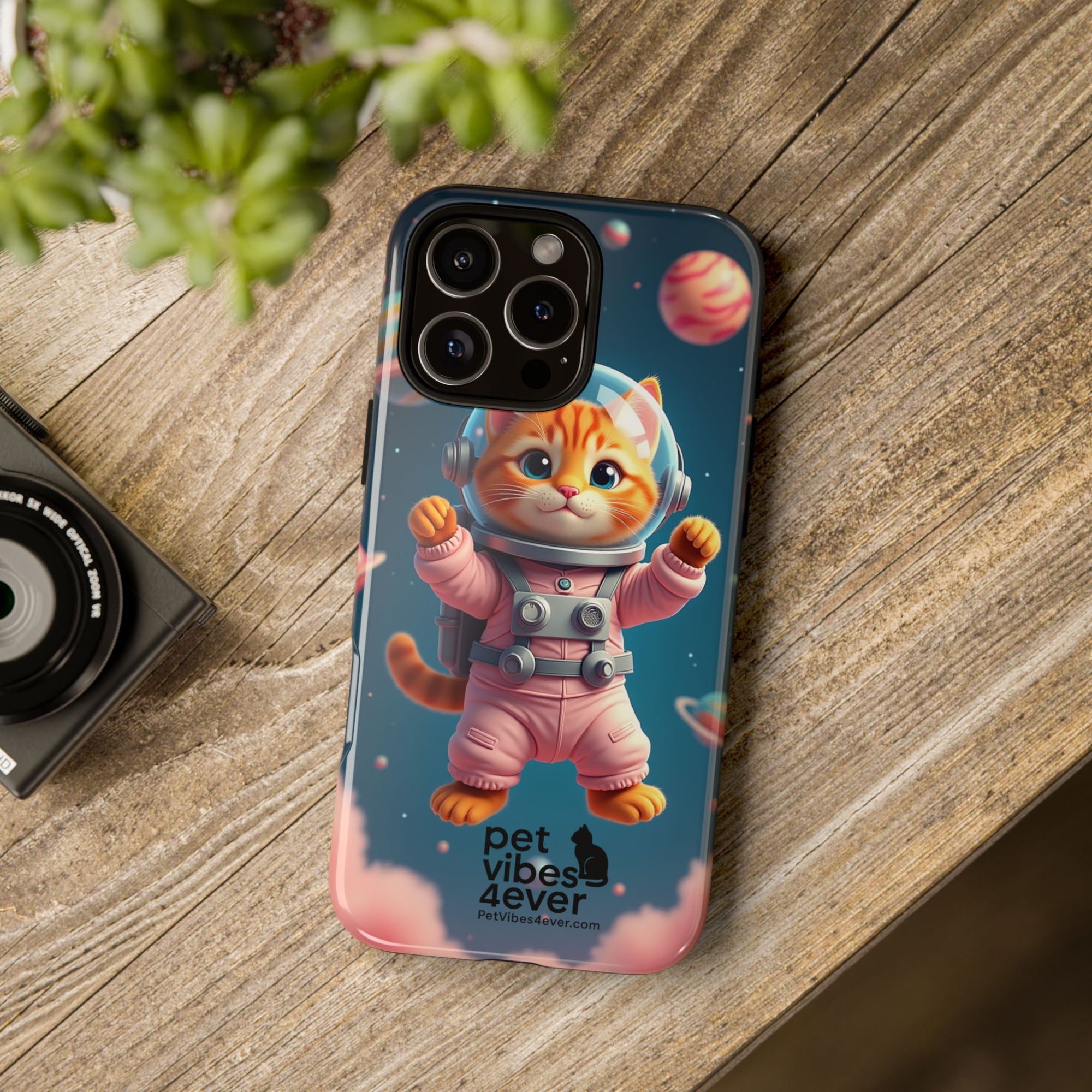 Cute Cat Phone Case, Cat Lovers Gift, Astrological Accessories, Fun Tech Gear, Space Theme Phone Cover