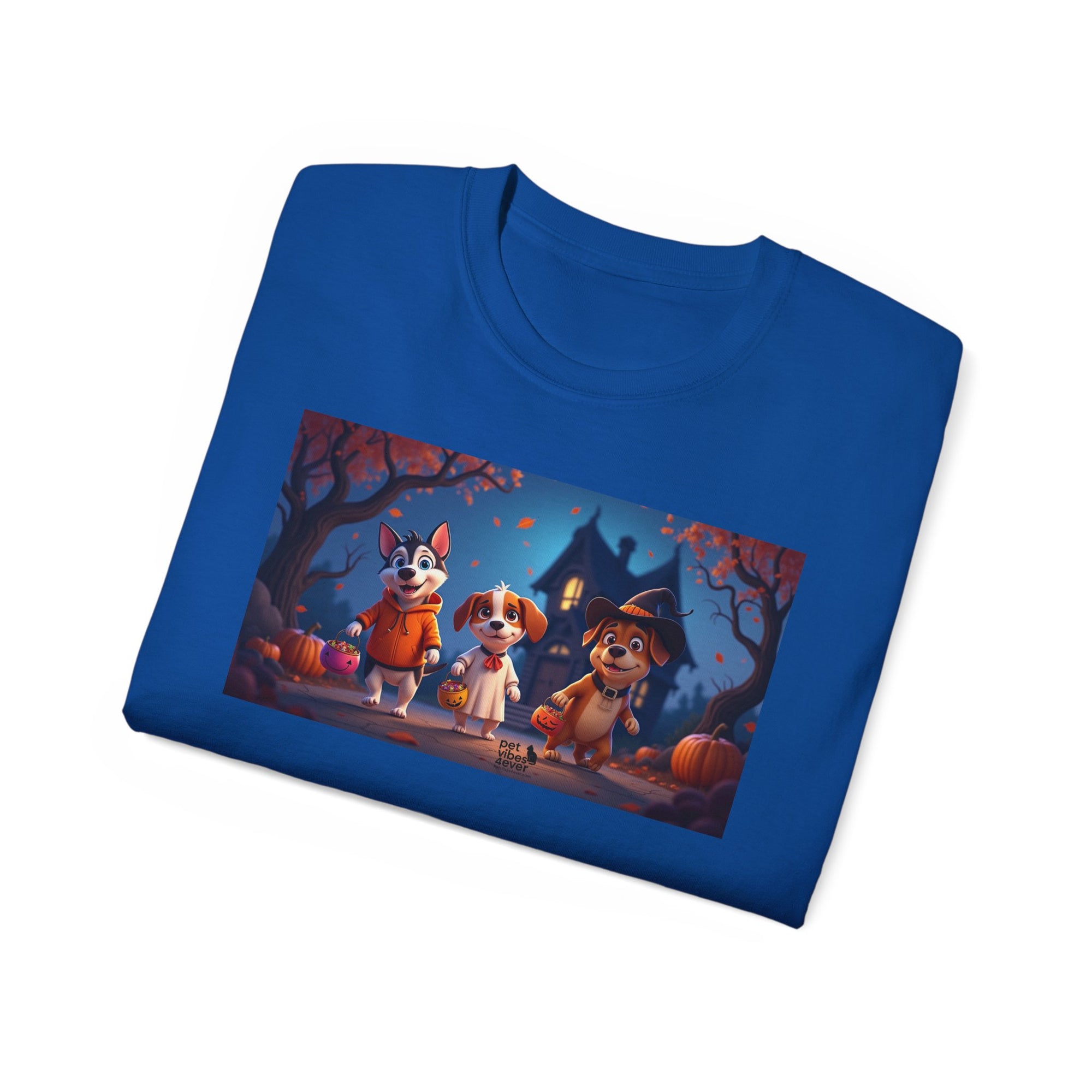 Whimsical Halloween Animal Tee, Unisex Cotton Shirt, Cute Graphic Tee, Fall Festival Apparel, Spooky Season Gift