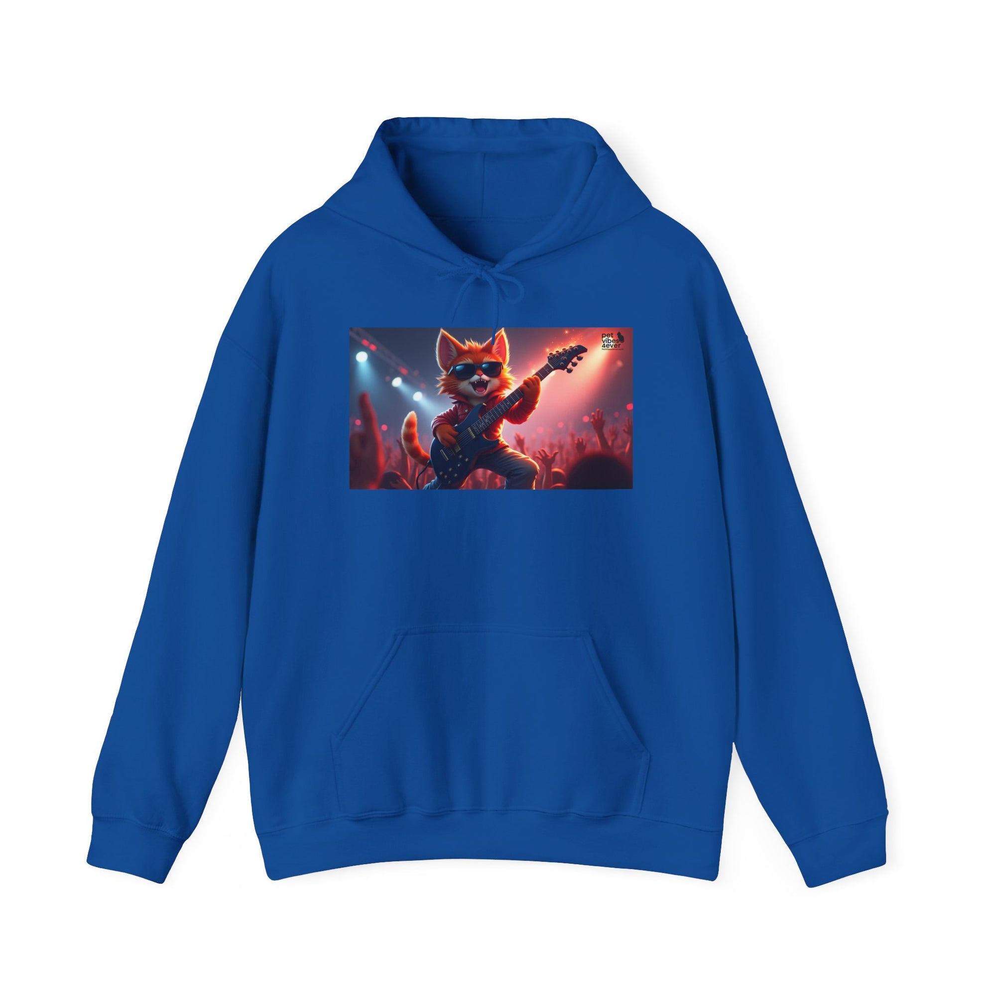 Funky Cat Hoodie - Unisex Heavy Blend Sweatshirt, Cool Graphic Hoodie, Perfect Gift for Cat Lovers, Concert Apparel, Cozy Style