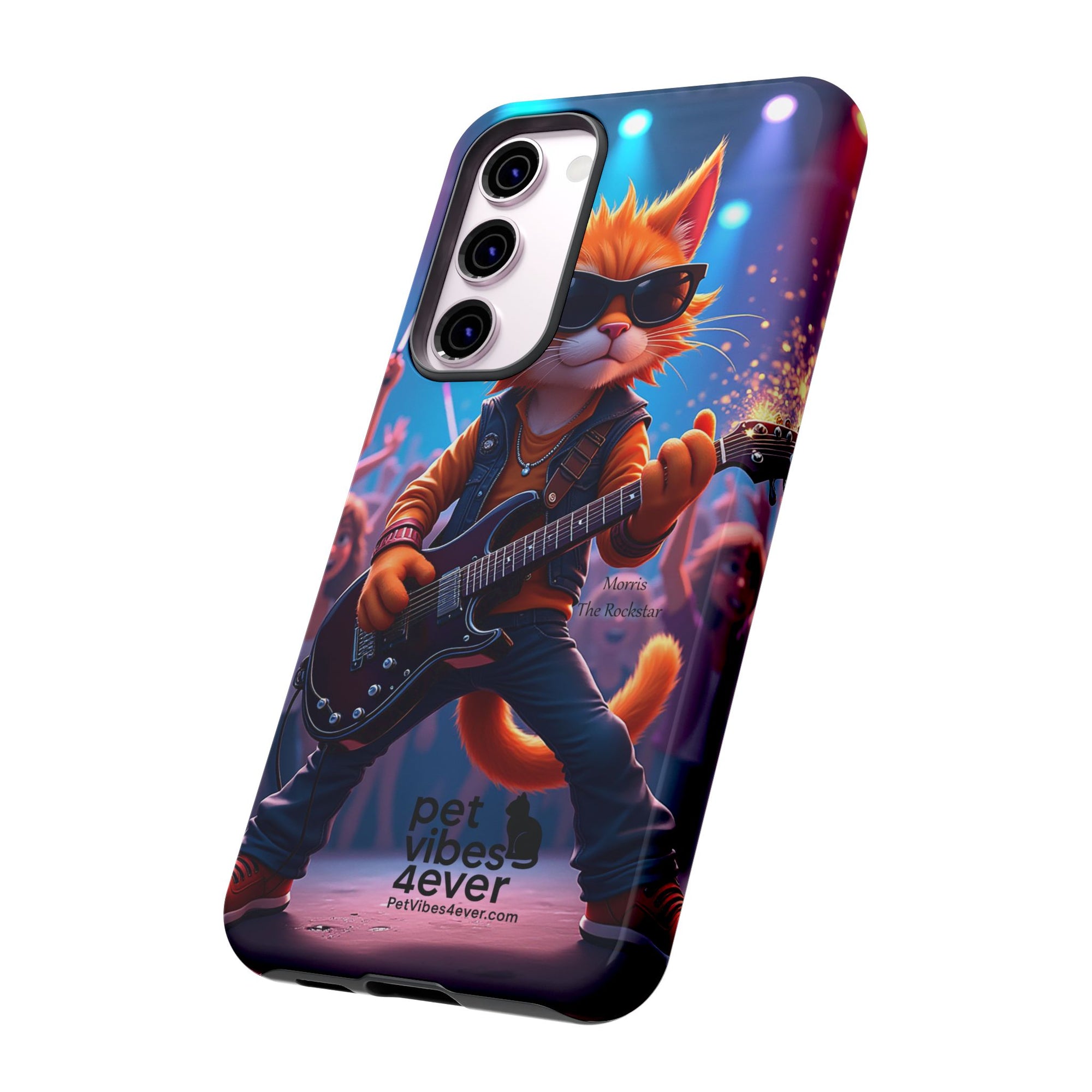 Guitar Cat Phone Case | Fun Pet Vibes | Unique Gift for Cat Lovers, Music Fans, Pet Owners, Birthday, Holidays, Personal Use