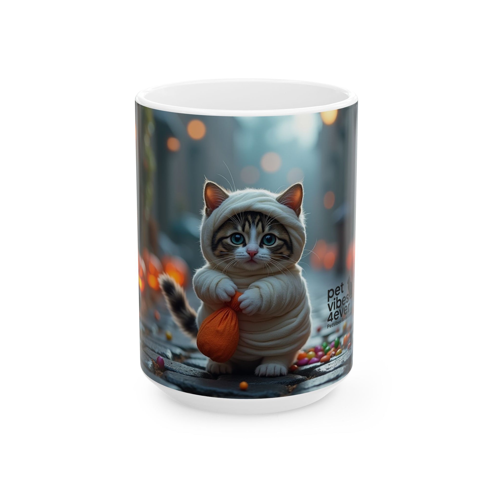 Cute Halloween Cat Ceramic Mug - Perfect for Fall, Pumpkin Spice Season, Cat Lovers, Gift for Friends, Cozy Beverages