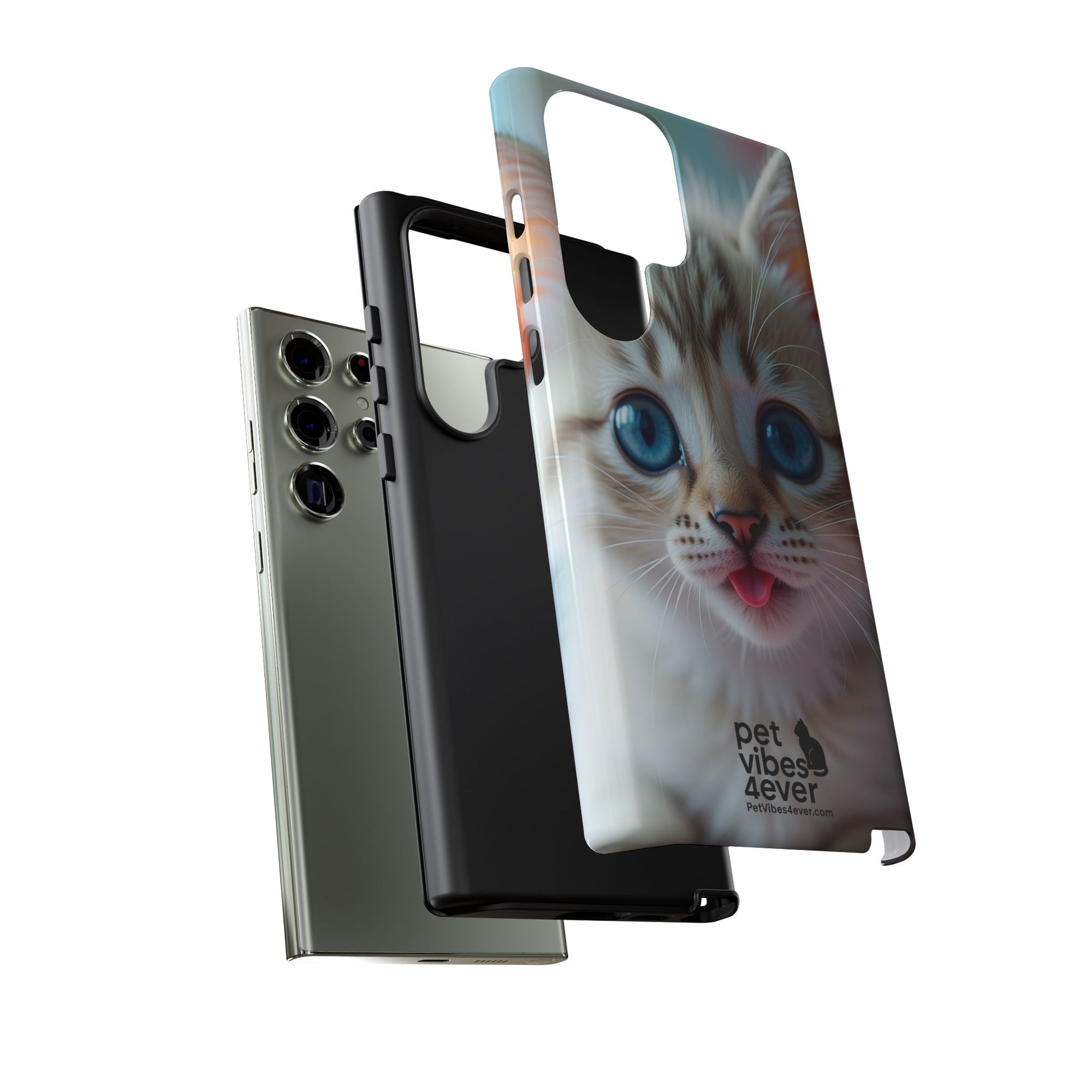 Cute Cat Phone Case with Pet Vibes, Perfect Gift for Cat Lovers, Fun Tech Accessories for Birthdays, Animal Lovers, Kawaii Style
