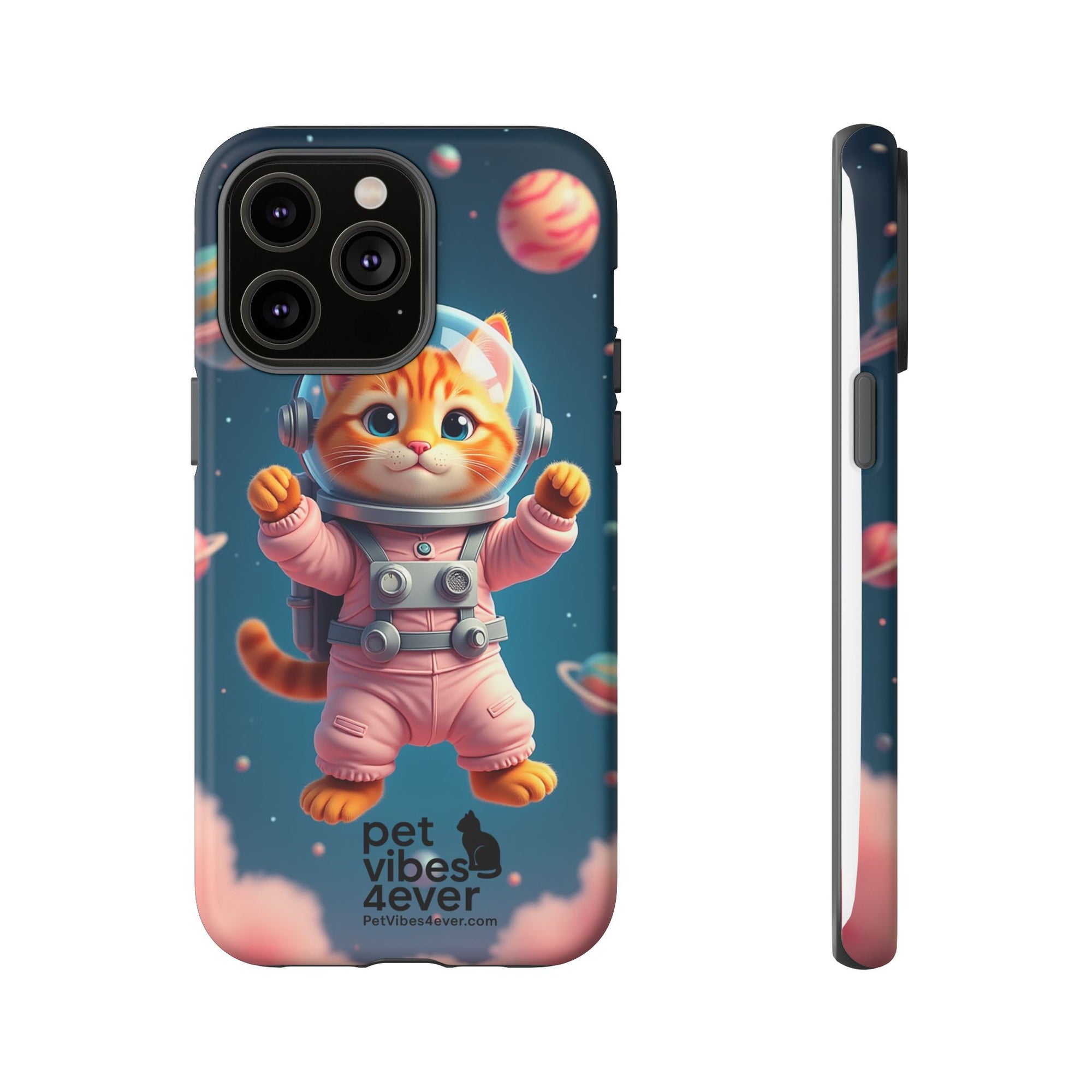 Cute Cat Phone Case, Cat Lovers Gift, Astrological Accessories, Fun Tech Gear, Space Theme Phone Cover