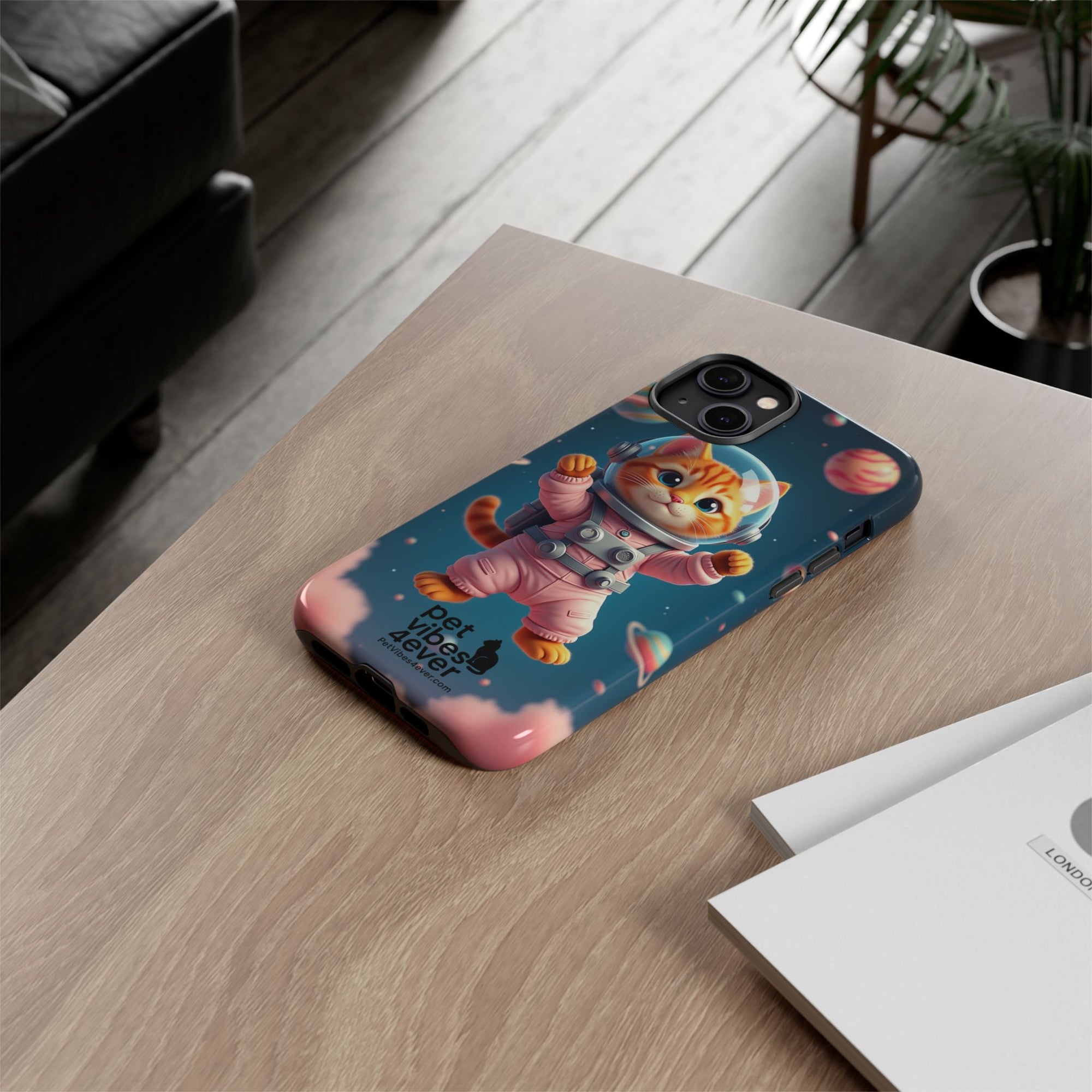 Cute Cat Phone Case, Cat Lovers Gift, Astrological Accessories, Fun Tech Gear, Space Theme Phone Cover