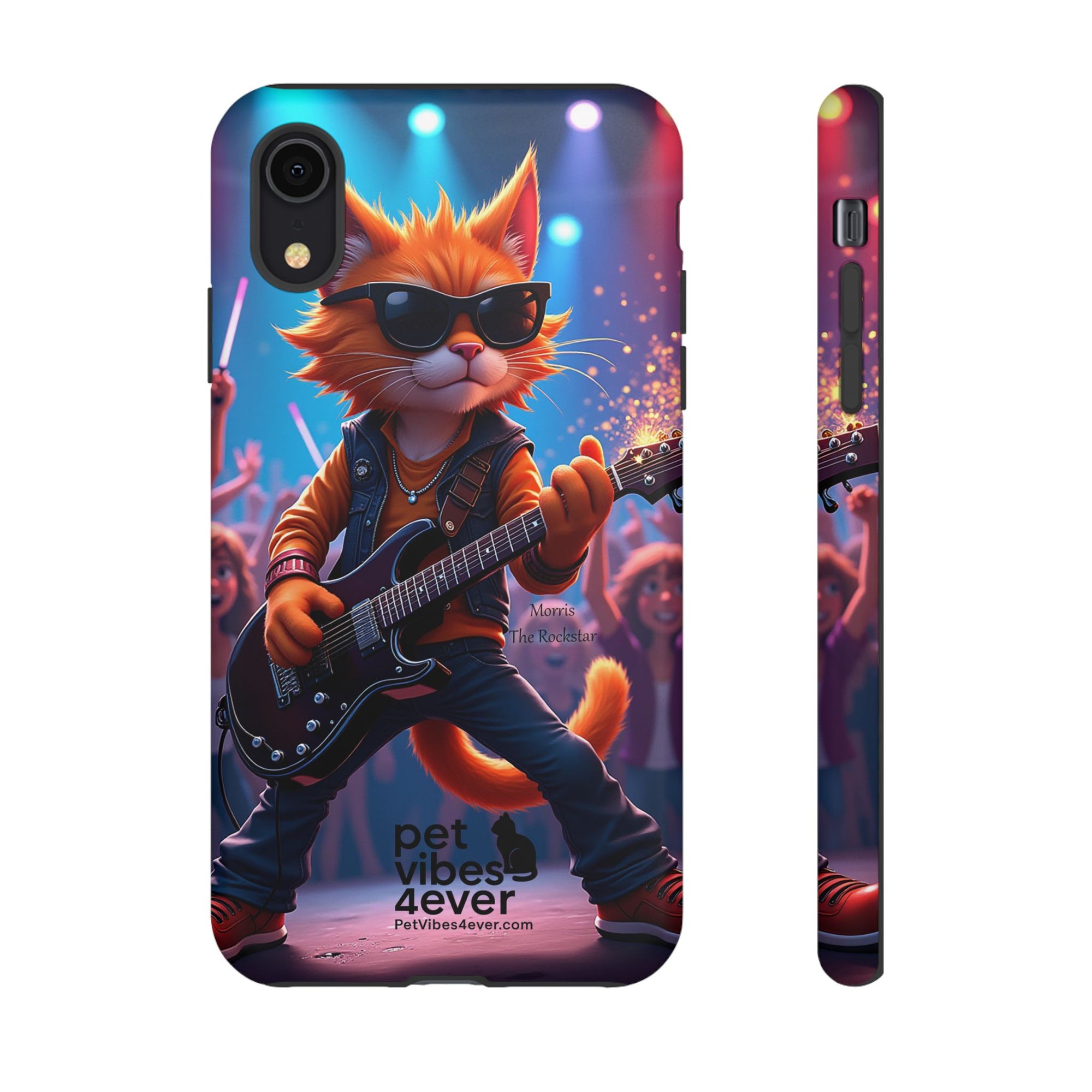 Rocking Cat Phone Case, Fun Cat Phone Cover, Cool Pet Vibes Gift, Music Lover Accessory, Unique Cat Phone Case