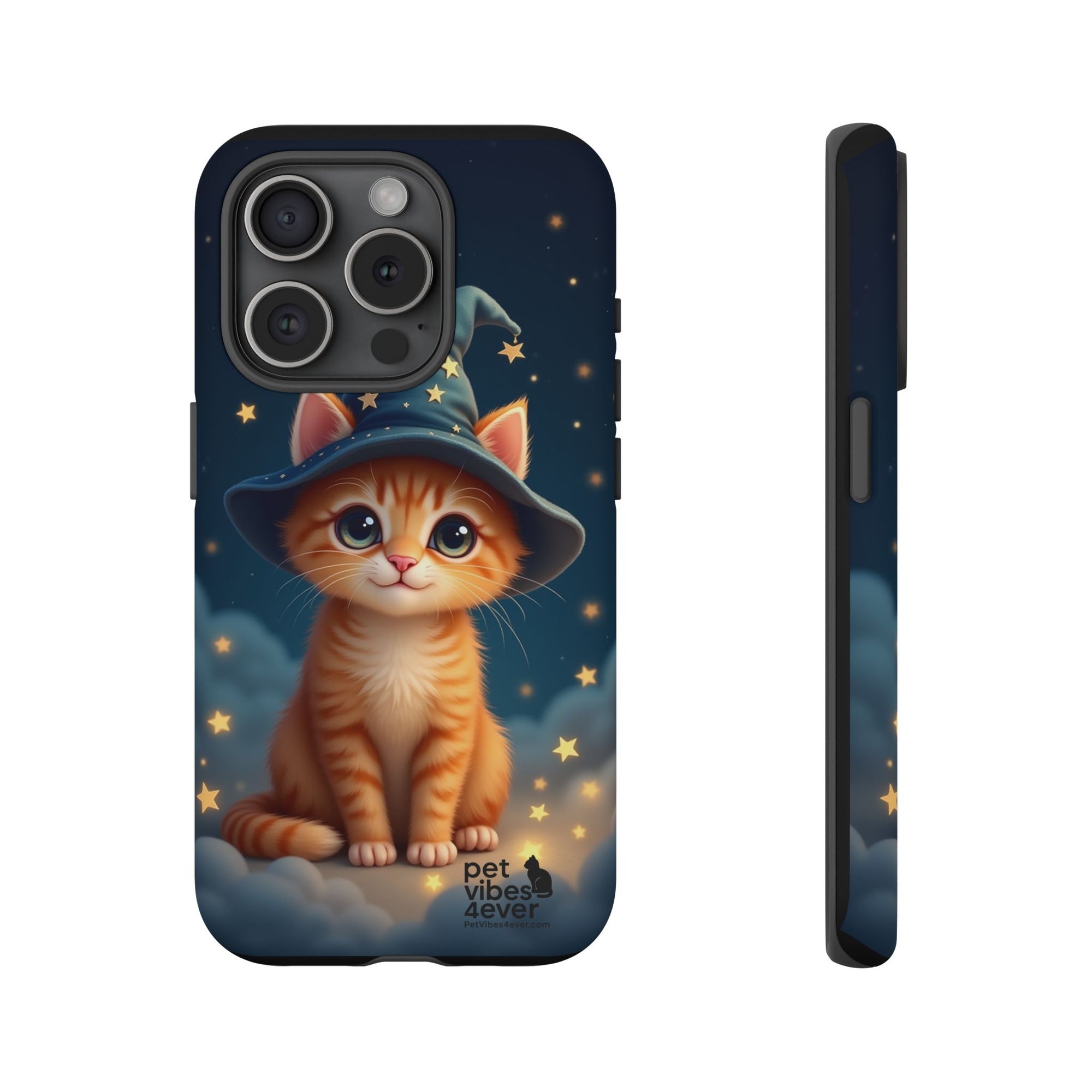 Cat-Themed Phone Case, Cute Cat Case, Pet Lover Gift, Kawaii Phone Accessory, Celestial Cat Design, Stylish Gadget Protector