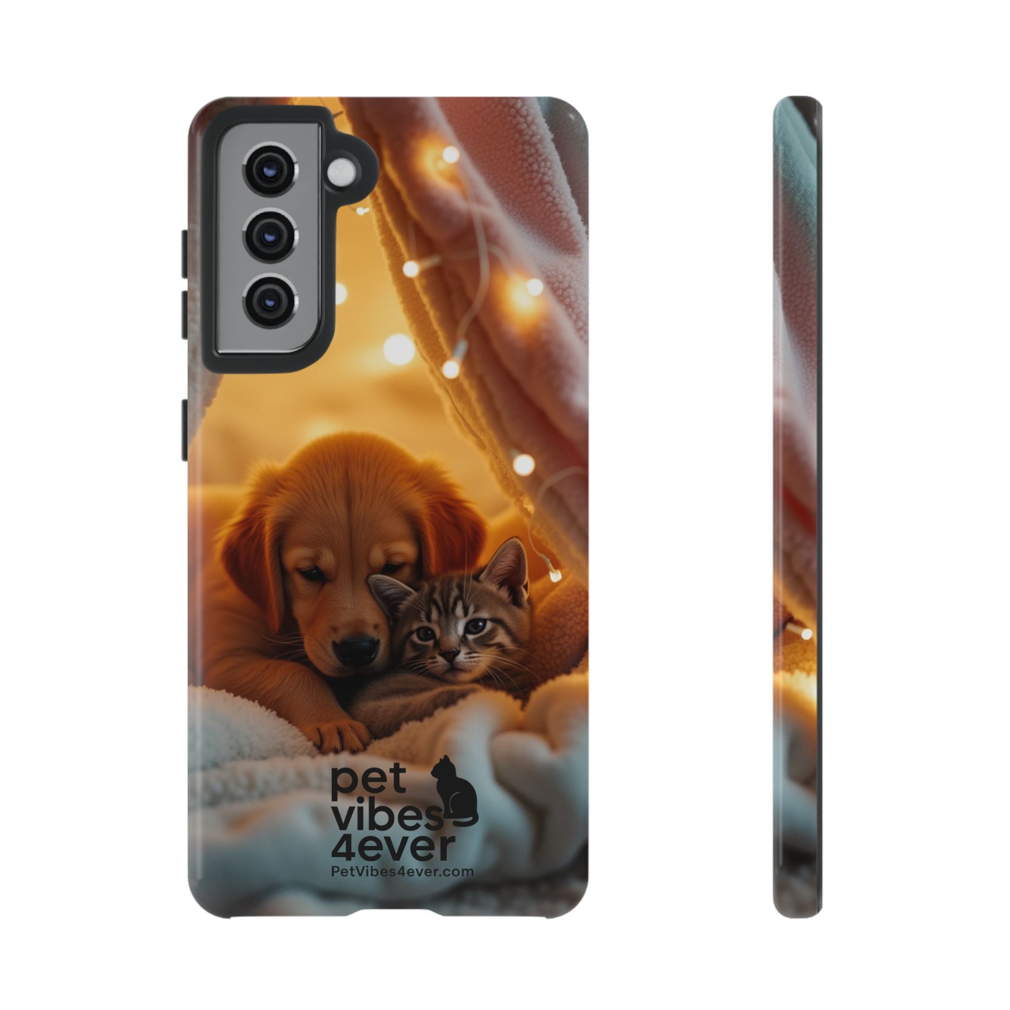 Pet Vibes Phone Case - Cute Dog & Cat Design, Animal Lover Gift, Customizable Pet Phone Cover, Collage Print Case for Kids