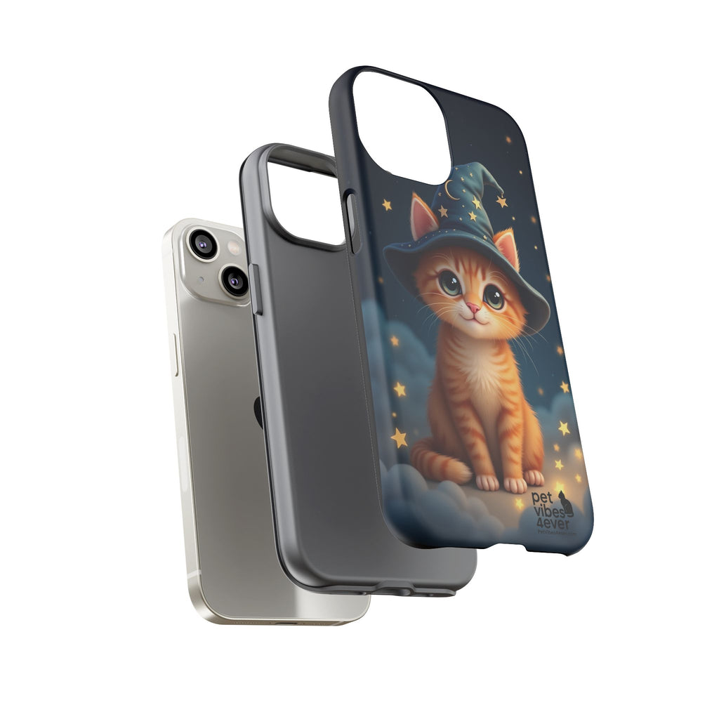 Cat-Themed Phone Case, Cute Cat Case, Pet Lover Gift, Kawaii Phone Accessory, Celestial Cat Design, Stylish Gadget Protector