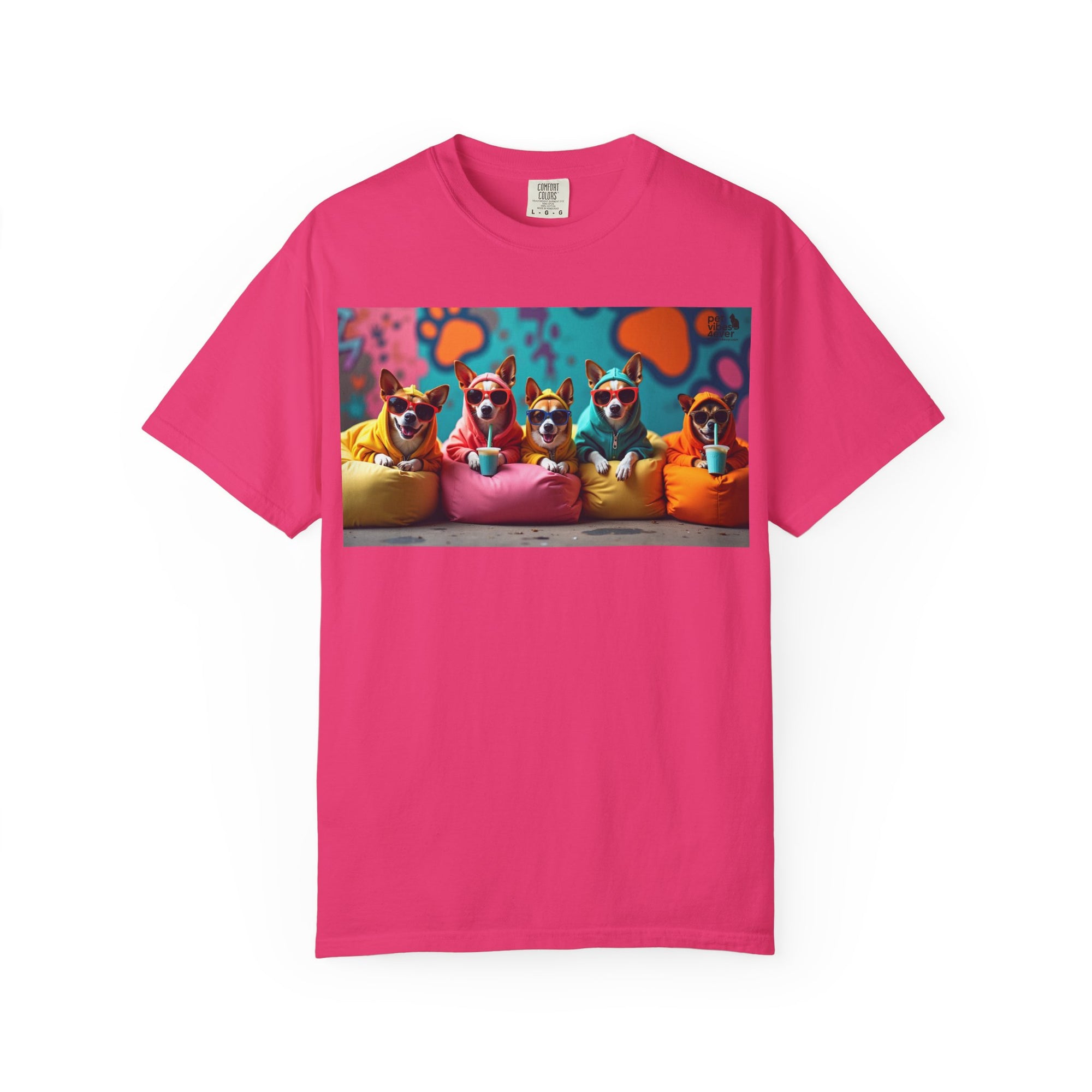 Playful Dog-Themed Unisex Garment-Dyed T-shirt, Pet Lover Gift, Casual Wear, Birthday Party Tee, Colorful Animal Art