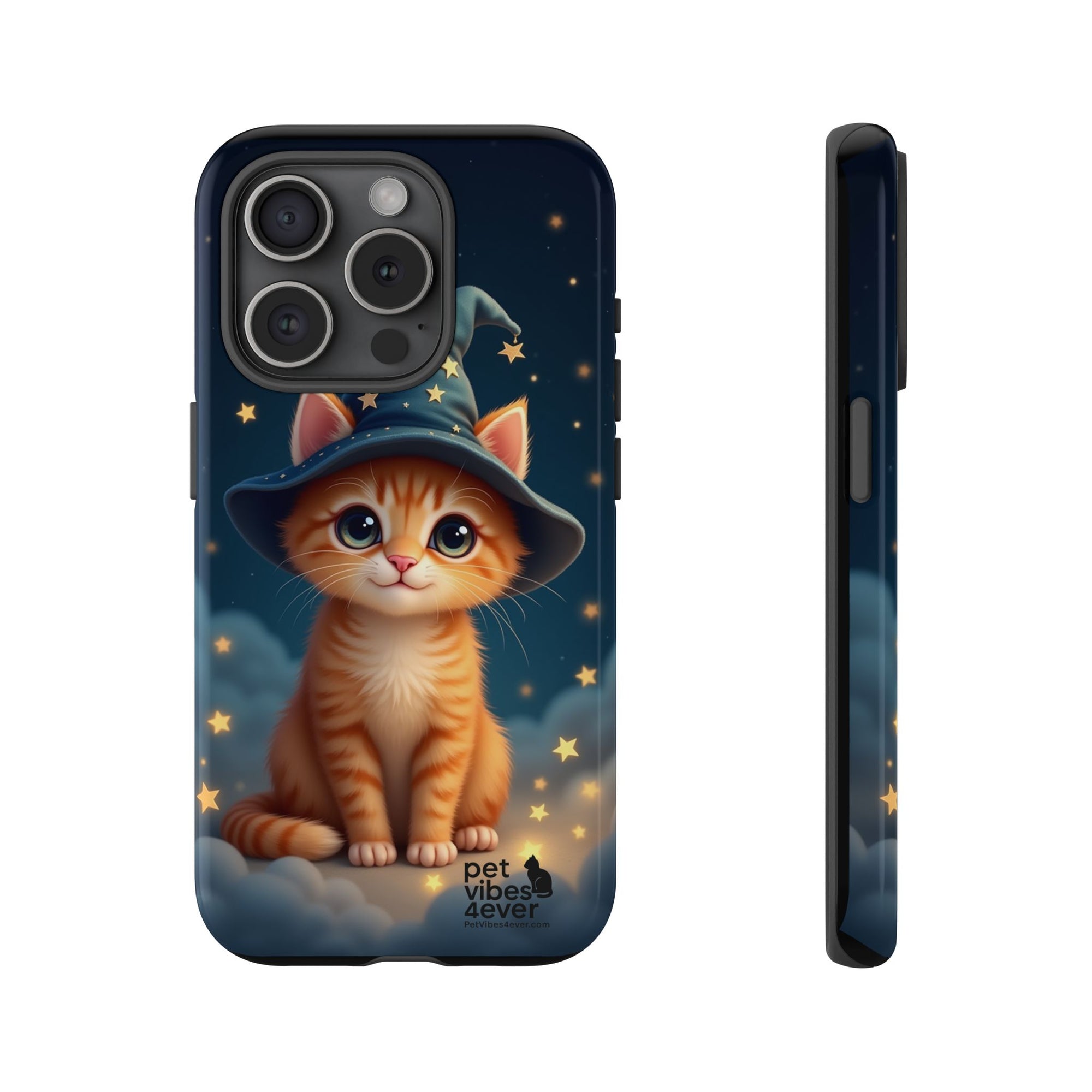 Cat-Themed Phone Case, Cute Cat Case, Pet Lover Gift, Kawaii Phone Accessory, Celestial Cat Design, Stylish Gadget Protector