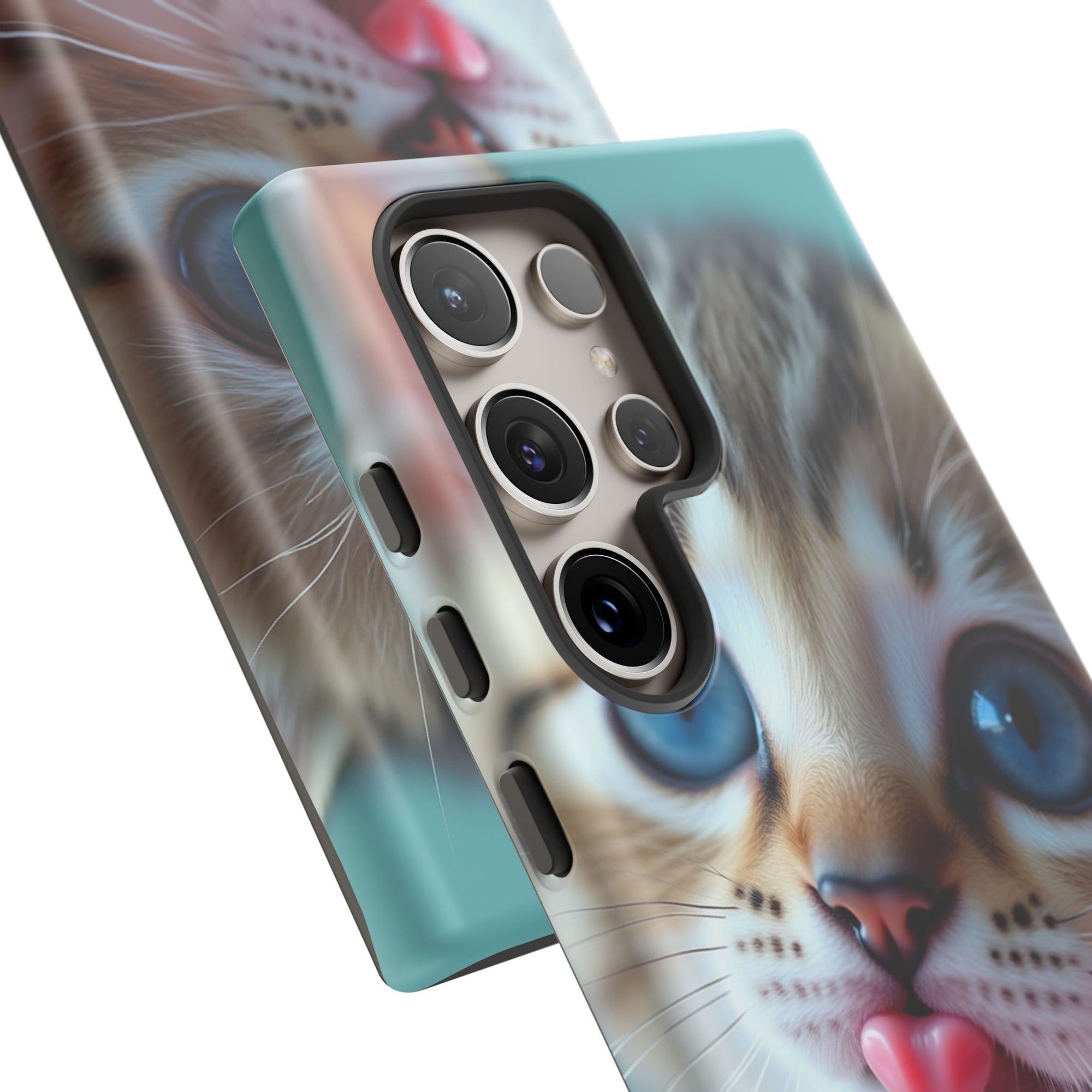 Cute Cat Phone Case, Pet Lover Gift, Durable Phone Cover, Animal Print Case, Cute Kitten Accessory