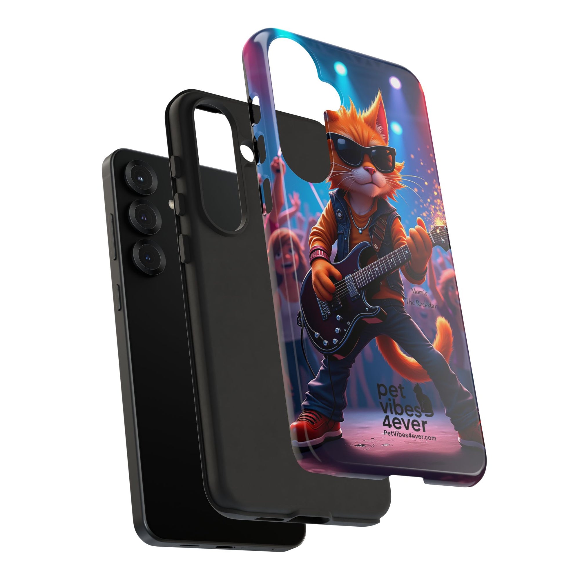 Guitar Cat Phone Case | Fun Pet Vibes | Unique Gift for Cat Lovers, Music Fans, Pet Owners, Birthday, Holidays, Personal Use