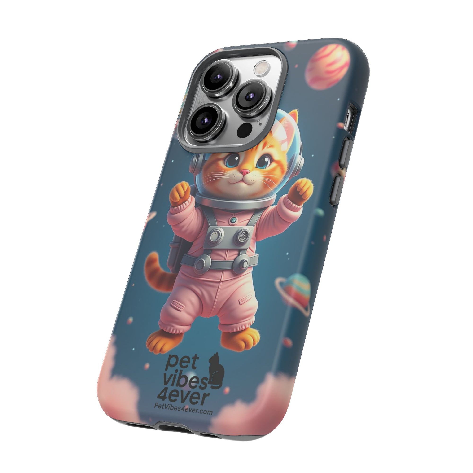 Cute Cat Phone Case, Cat Lovers Gift, Astrological Accessories, Fun Tech Gear, Space Theme Phone Cover