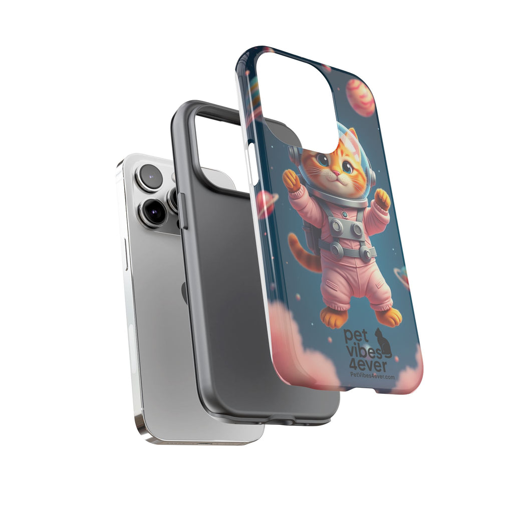 Cute Cat Phone Case, Cat Lovers Gift, Astrological Accessories, Fun Tech Gear, Space Theme Phone Cover
