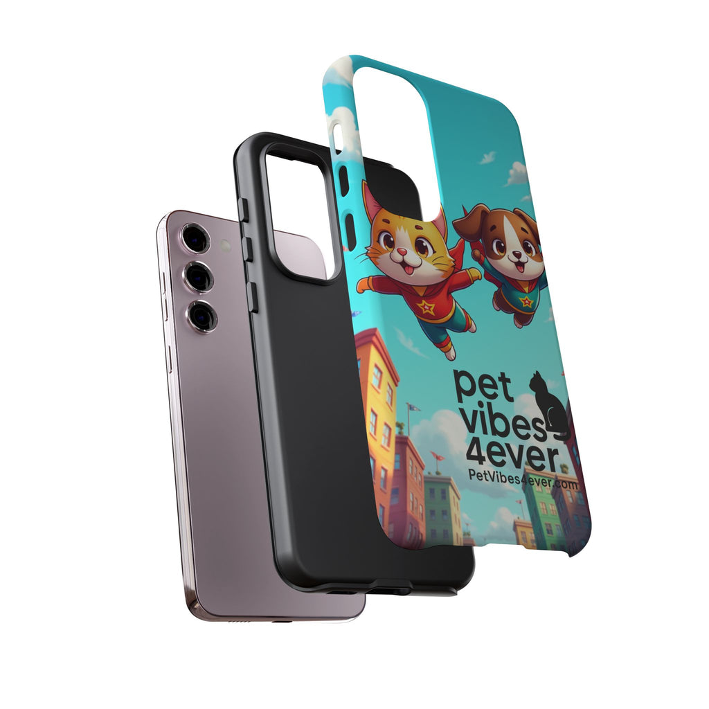 Pet Vibes Forever Tough Phone Cases, Cute Dog and Cat Design, Pet Lover Gift, Fun Phone Accessory, Animal Theme Decor