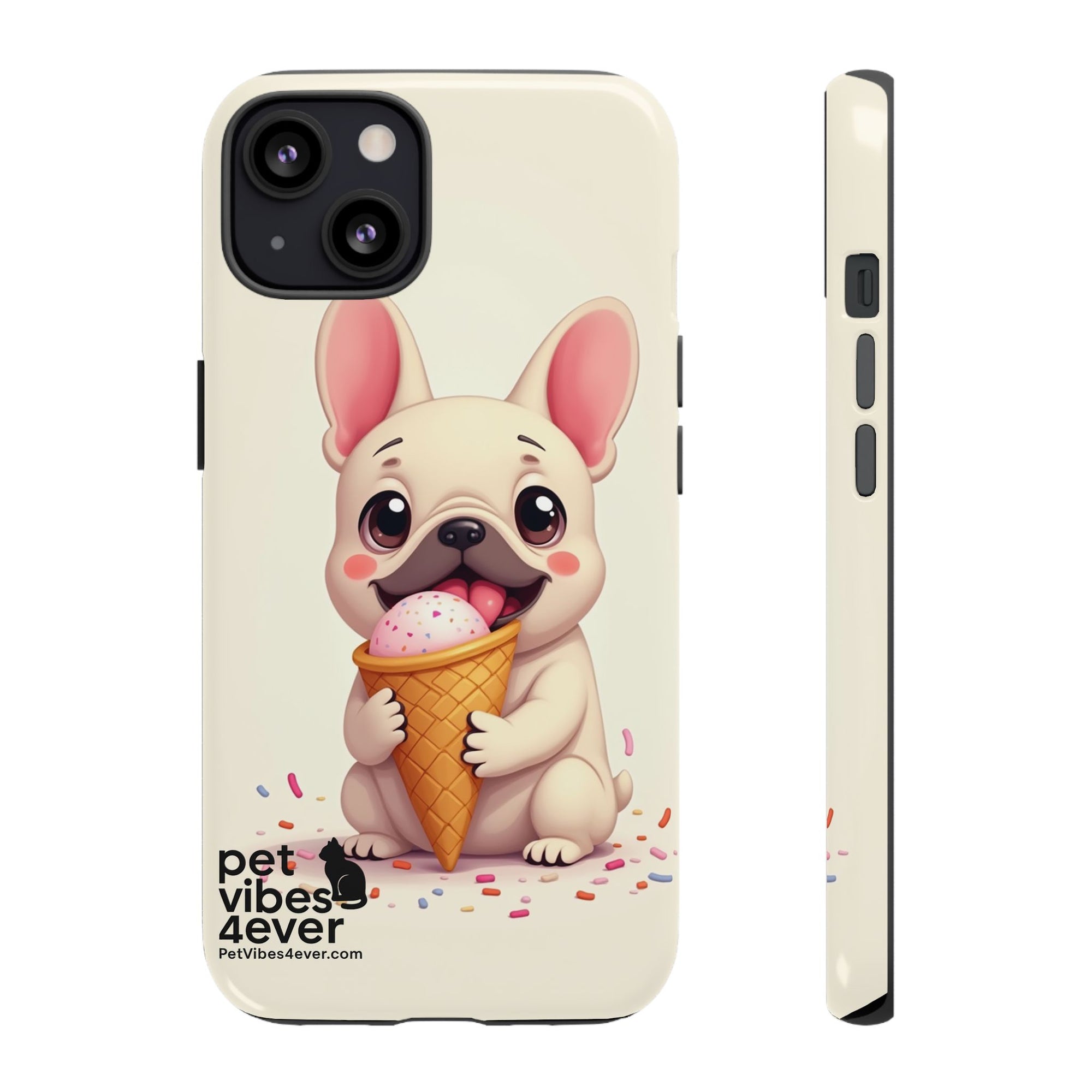 Cute Dog Case, Adorable Puppy Phone Cover, Pet Lover Gift, Ice Cream Design, Fun Accessories for Pet Owners