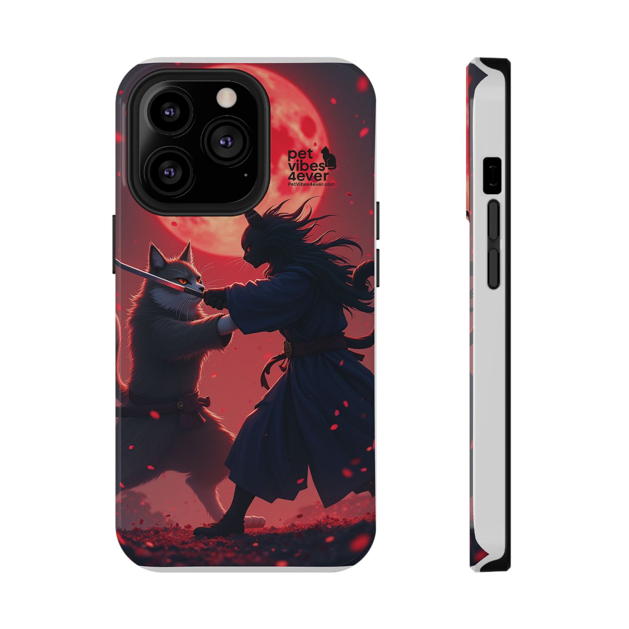 Samurai Cat Phone Case – Impact-Resistant, Pet Lovers, Cool Tech Accessories, Anime Aesthetic, Unique Gifts