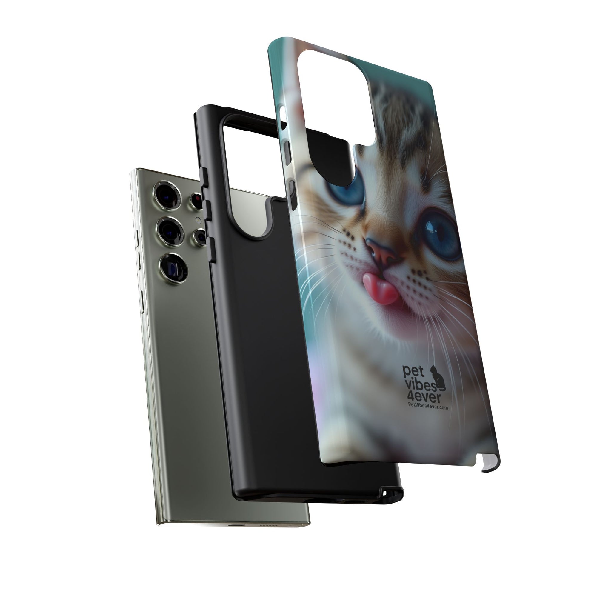 Cute Cat Phone Case, Pet Lover Gift, Durable Phone Cover, Animal Print Case, Cute Kitten Accessory