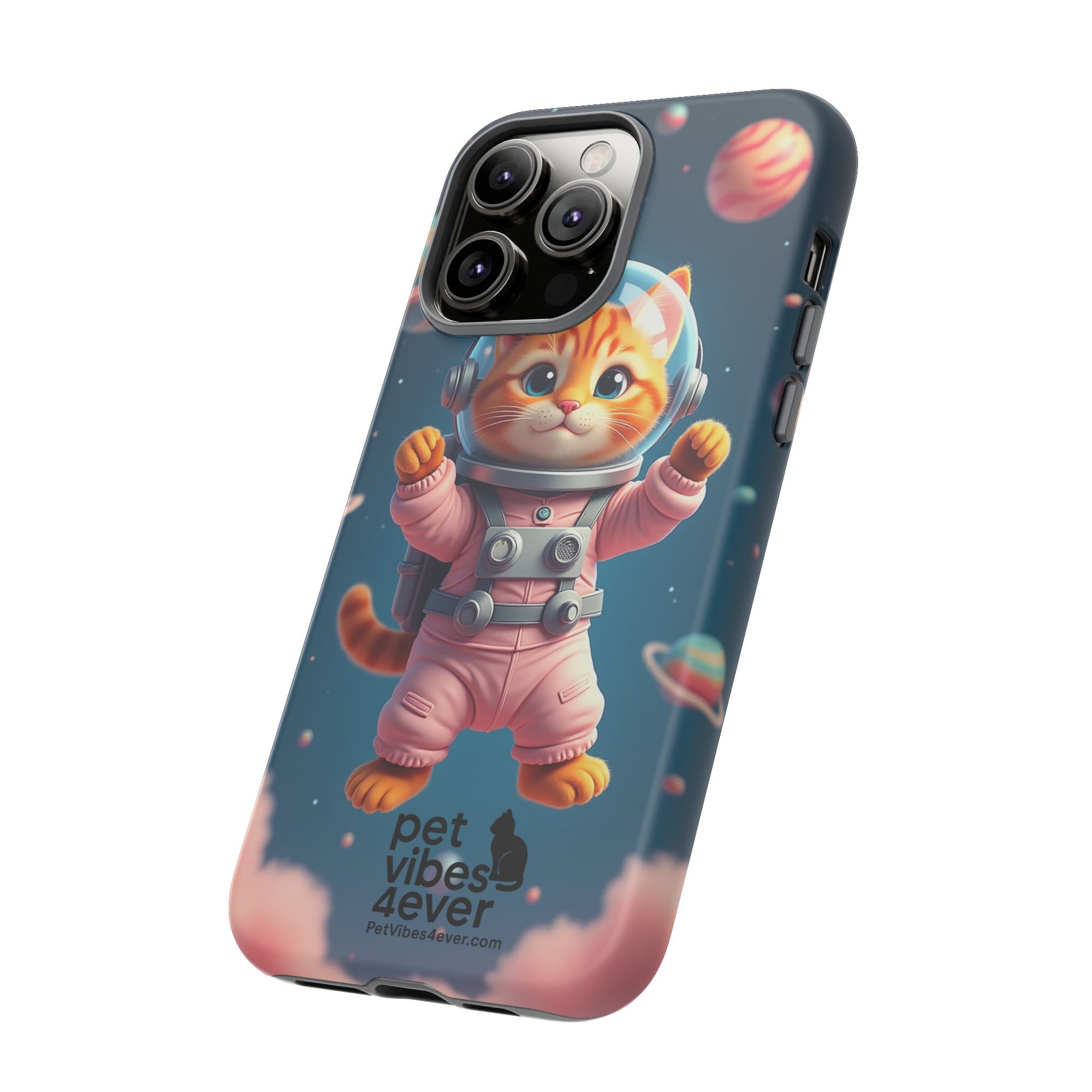 Cute Cat Phone Case, Cat Lovers Gift, Astrological Accessories, Fun Tech Gear, Space Theme Phone Cover