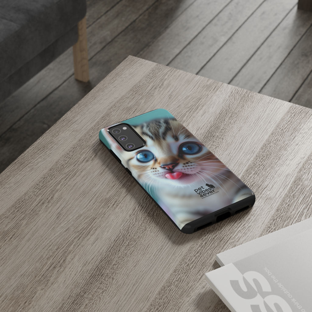 Cute Cat Phone Case, Pet Lover Gift, Durable Phone Cover, Animal Print Case, Cute Kitten Accessory