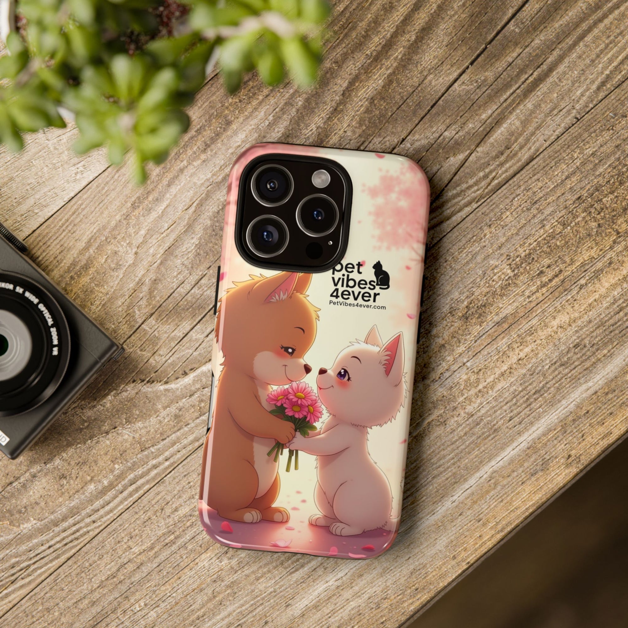 Cute Pet Phone Case, Animal Lovers Gift, Valentine’s Day Present, Custom Phone Cover, Happy Couple Design, Pet Vibes Forever